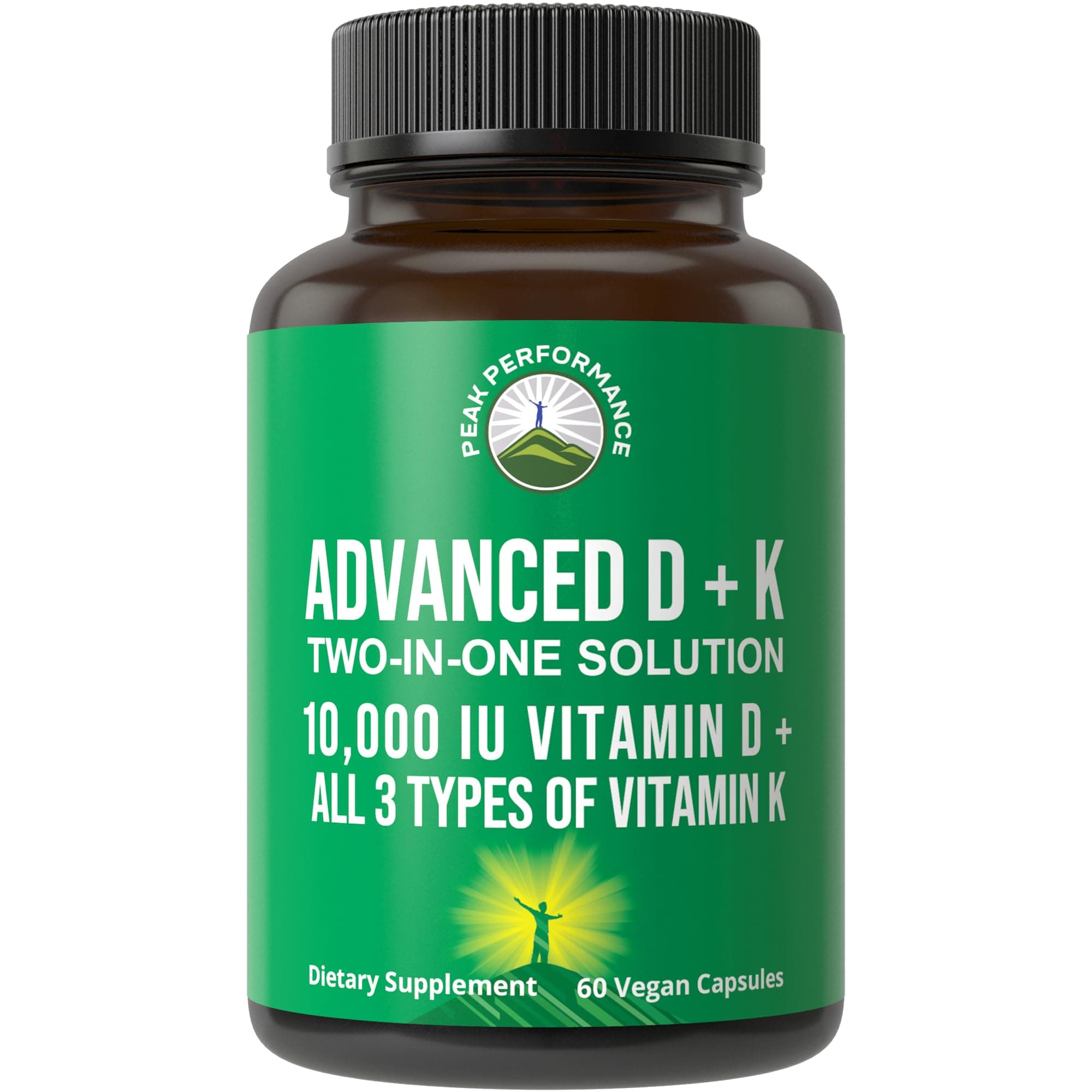 - Advanced Vitamin D 10000 IU with All 3 Types of Vitamin K - 10,000 Vitamin D3 and Vitamin K2, K1, MK-7 (MK7), MK4 Capsules Supplement - 60 Small and Easy to Swallow Pills