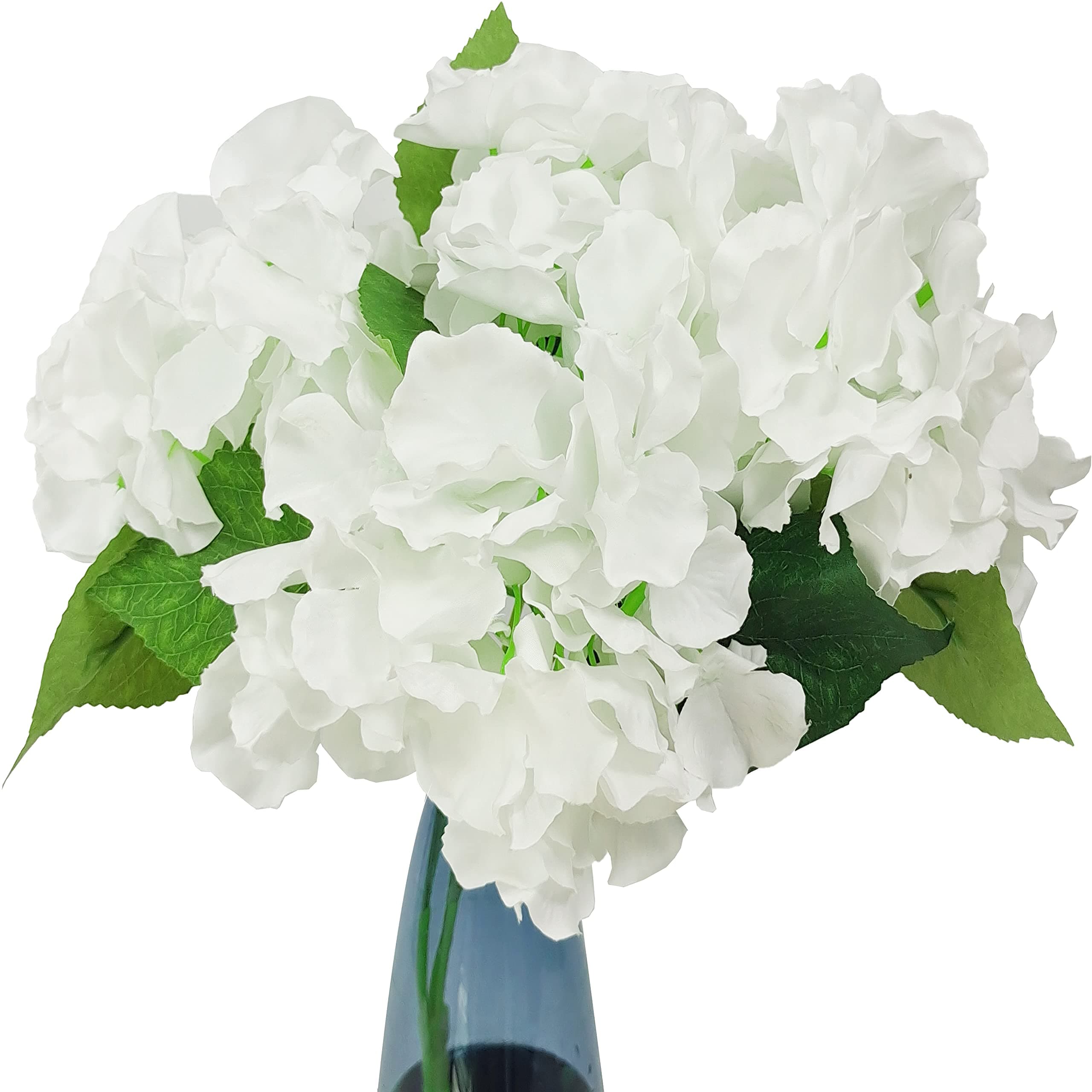 White Hydrangea Artificial Silk Flowers 5 Big Heads Silk Bunch Bouquet Home Wedding Party Decor