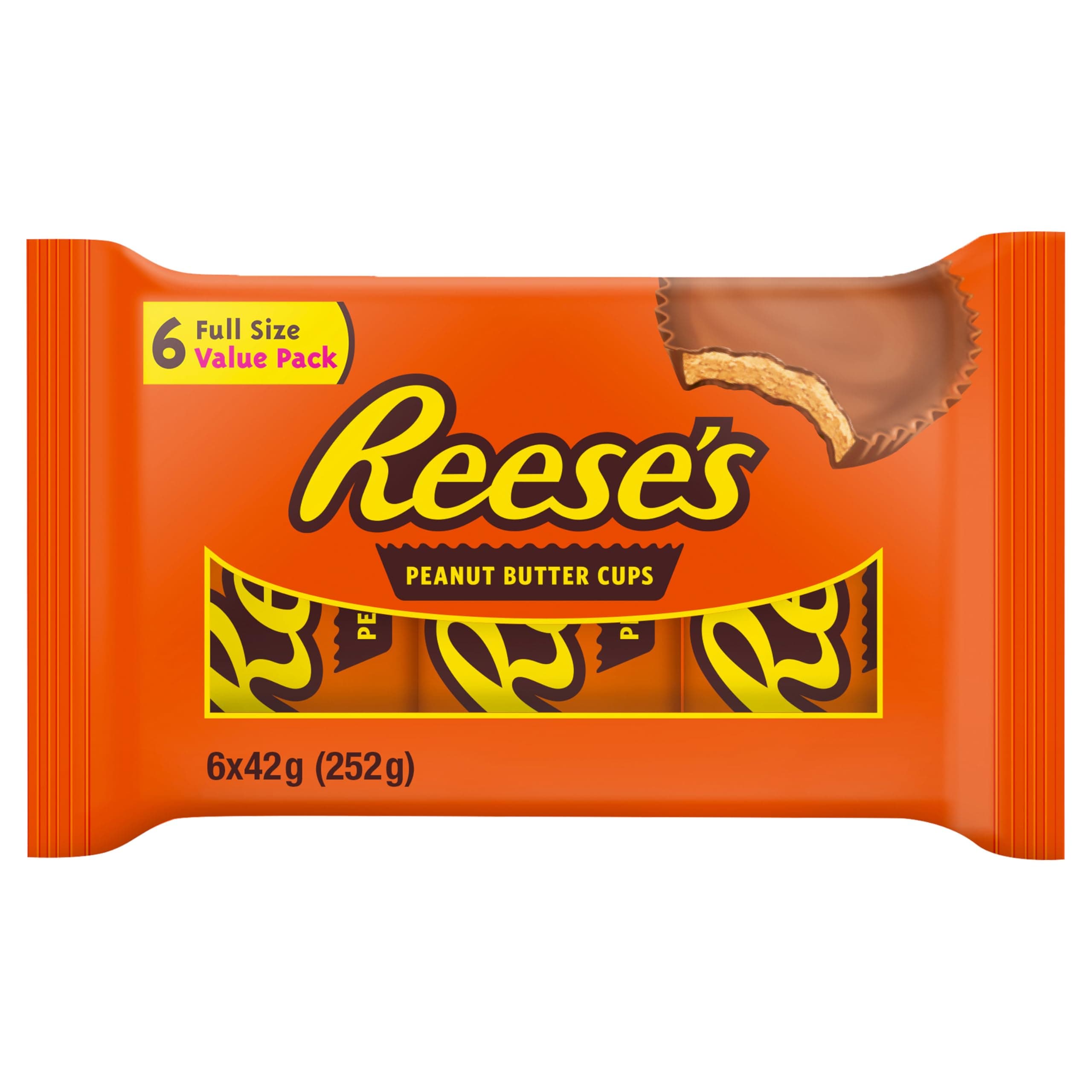 Reese's, Peanut Butter Cups 6 x 42g, Chocolate, 252 gram