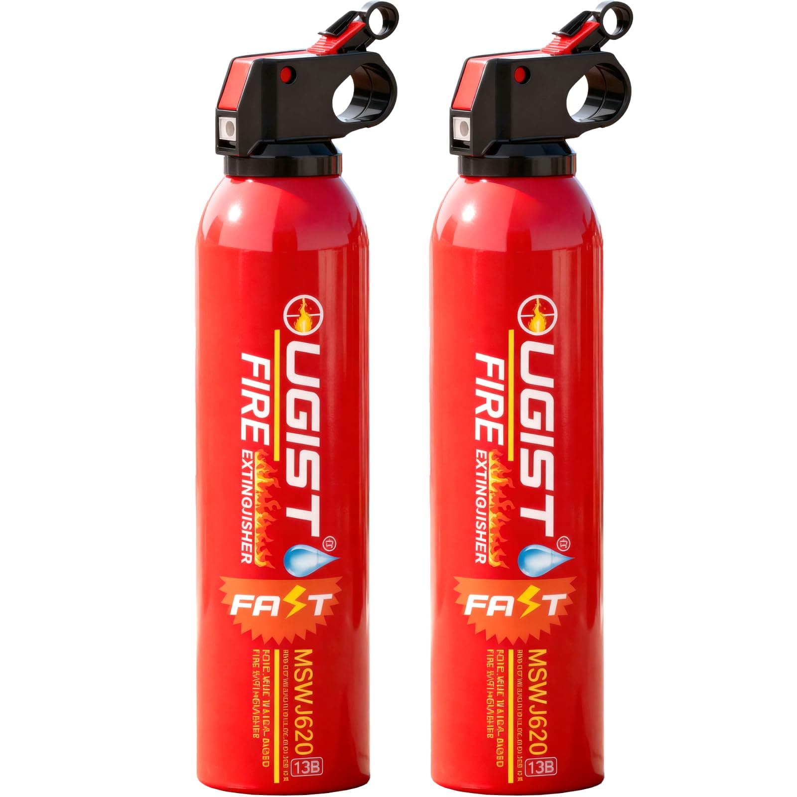 Ougist Water-Based Fire Extinguisher -2 Pack Portable for Home & Vehicle Use, Cold-Weather Safe, Prevents Re-Ignition - Ideal for Kitchen, Garage, Car