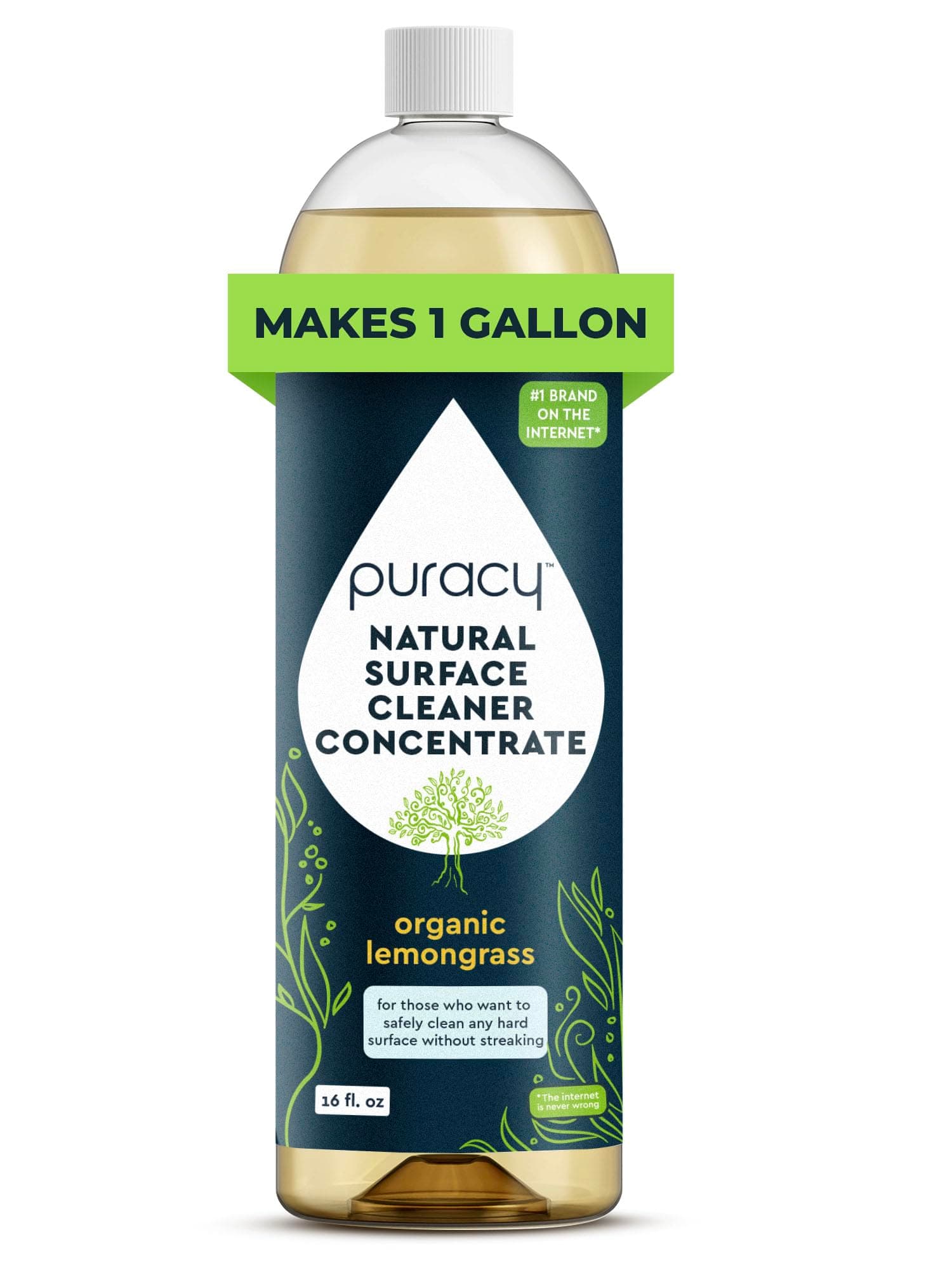 Multi-Surface Cleaner Concentrate - Plant-Powered All Purpose Cleaner - Surface Cleaner Solution As Seen on TikTok (Organic Lemongrass, 16 fl oz, 1 Pack)