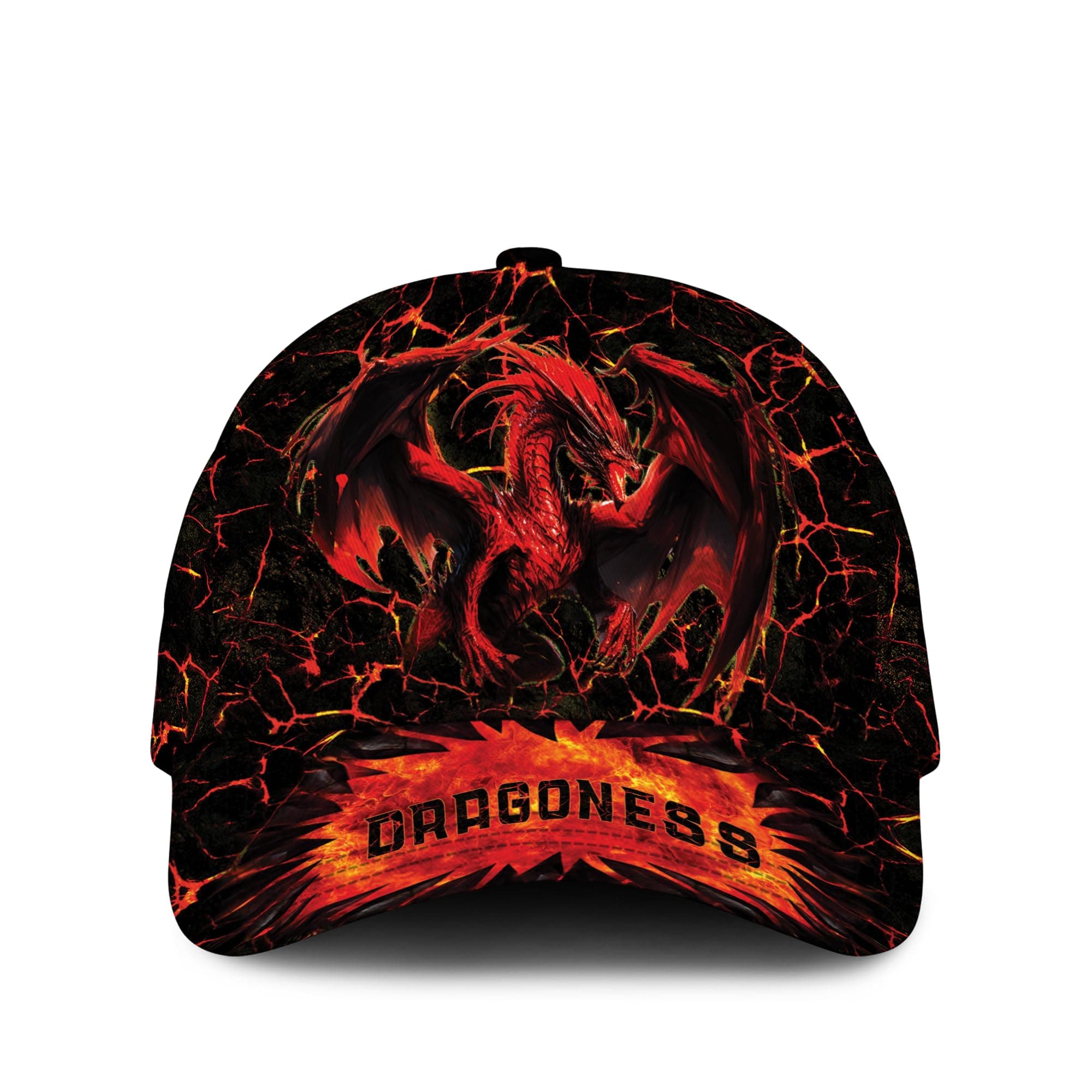 ENCYCOMDragon Lava Baseball Cap - Custom Dragon Hat, Unisex Dragon Hat - Classic Baseball Cap with Snapback Closure