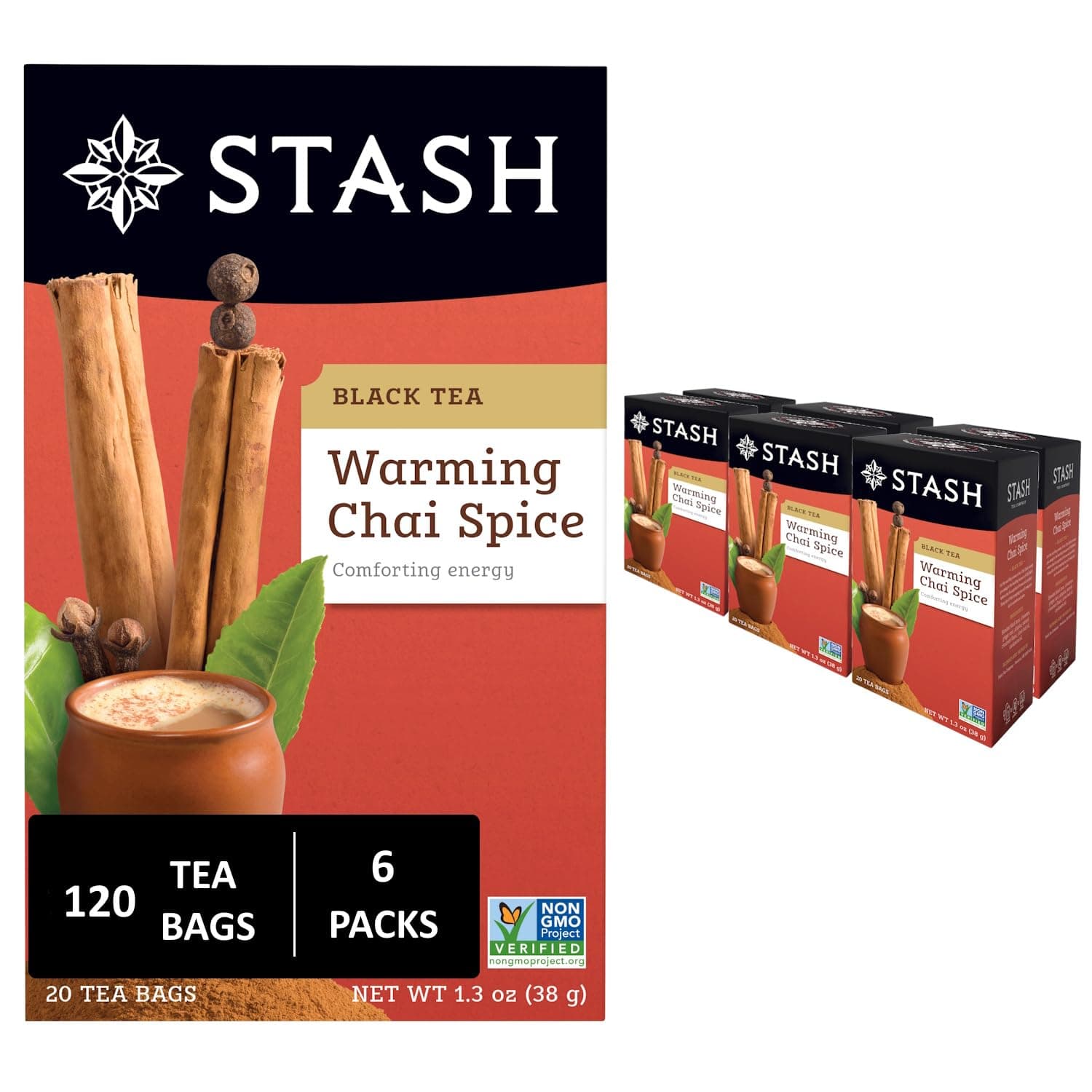 Stash Tea Chai Spice Black 20 Count Box (Pack of 6)