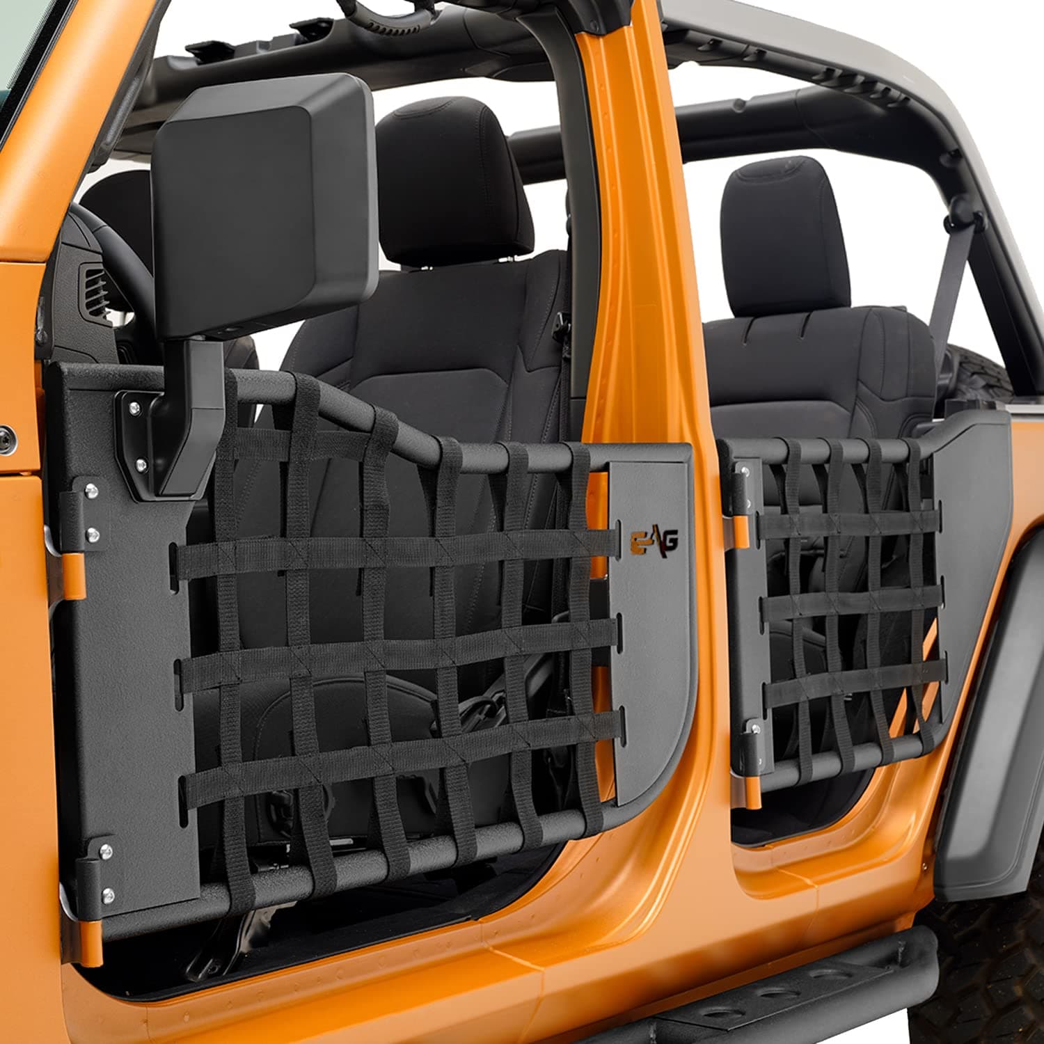 EAG Matrix Tubular Door Set with Side View Mirror Pair Fit for 2018-2022 Wrangler JL 4 Door Only