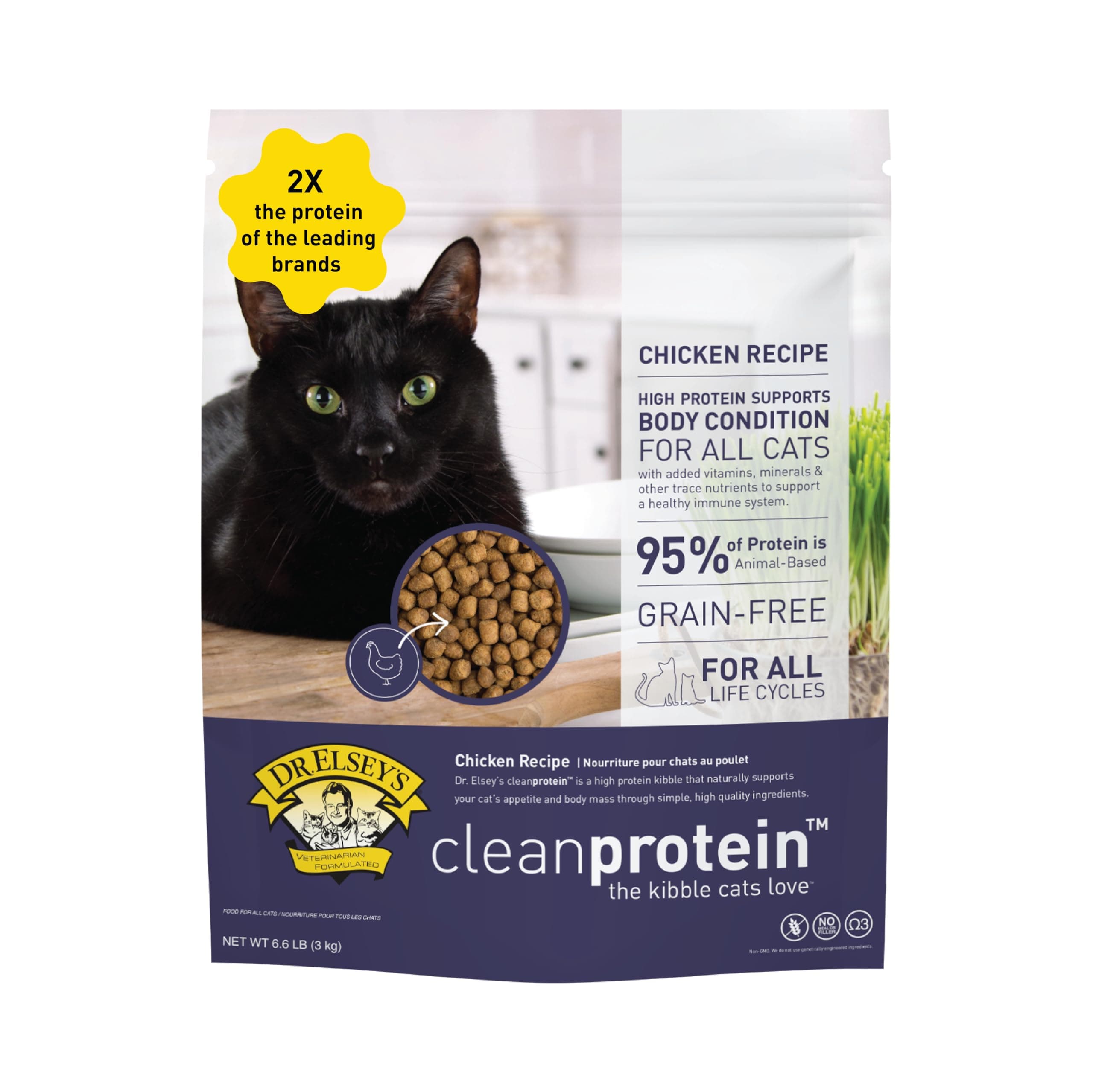 cleanprotein Chicken Cat Kibble 6.6 lb. Bag