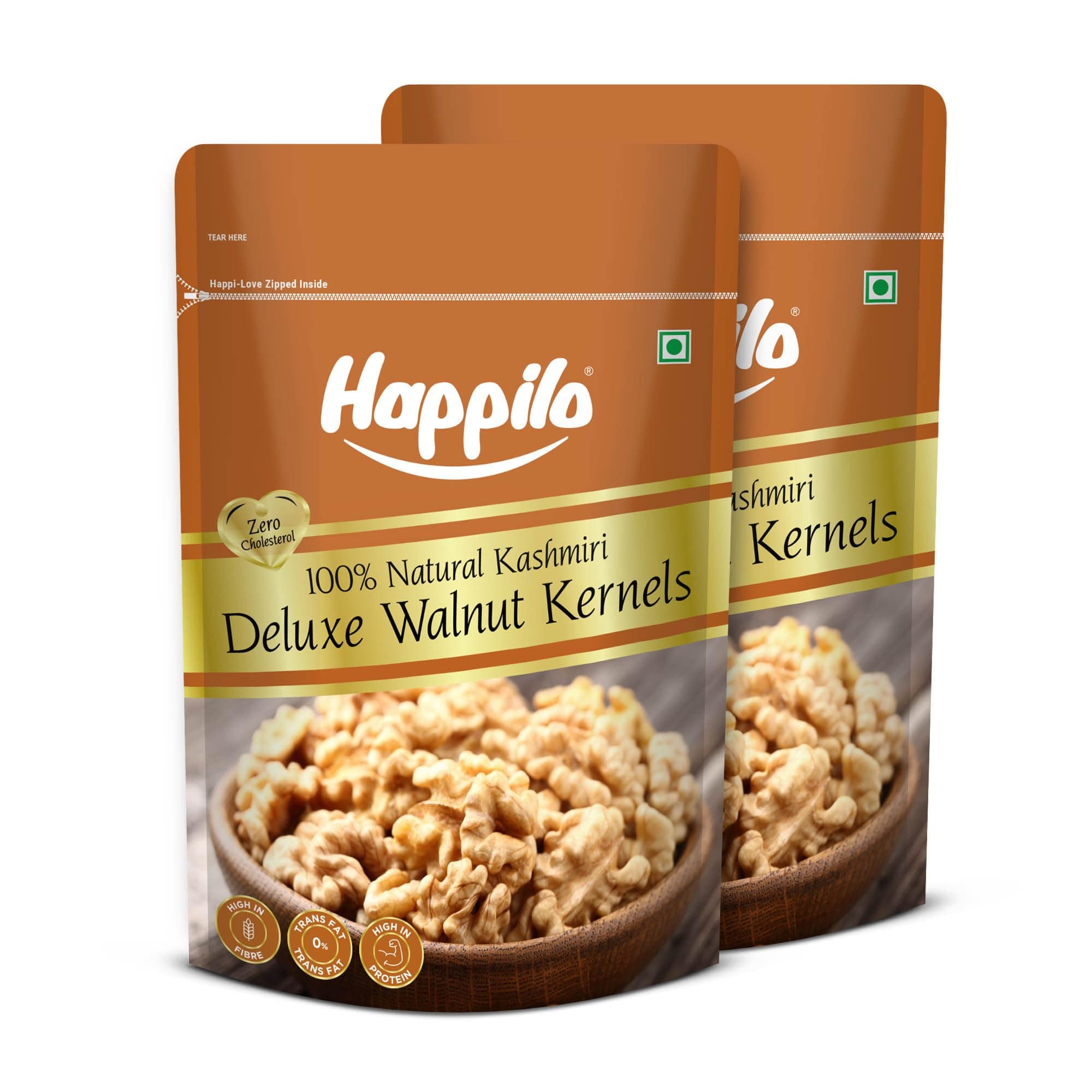 Happilo Premium Deluxe Walnut Kernels 200g (Pack of 2) | Walnuts without Shell | Akhrot Giri | Dry Fruits, Healthy Snacks | Natural Kashmiri Walnut Kernels | Rich in Protein, Iron & Source of Omega-3