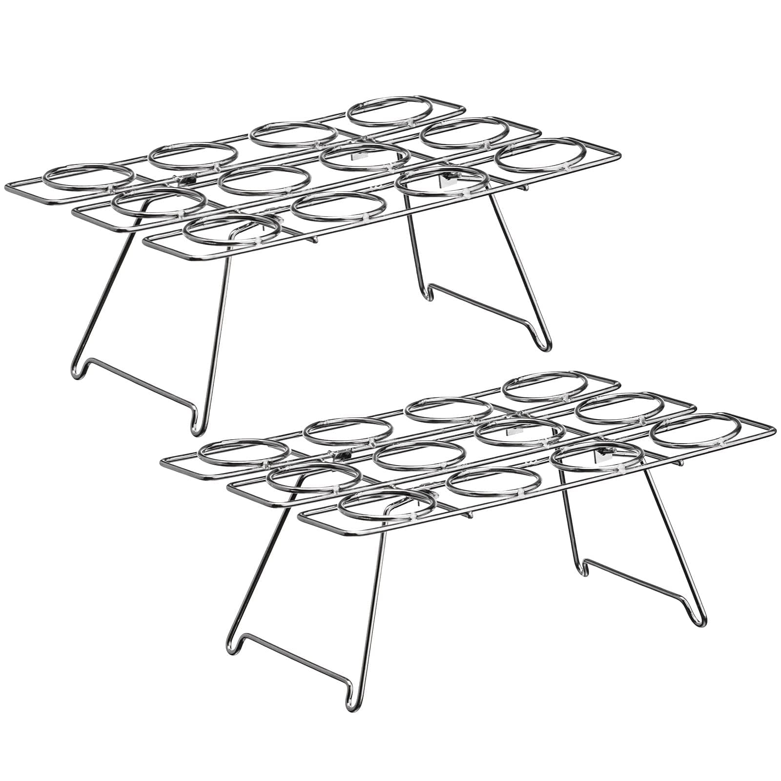 Patelai 2 Pack Ice Cream Cone Baking Racks 12-cavity Cupcake Cone Holders Cupcakes Display Stands Cooling Racks for Home Kitchen Baking Cooking Ice Cream Tools Supplies(Silver)