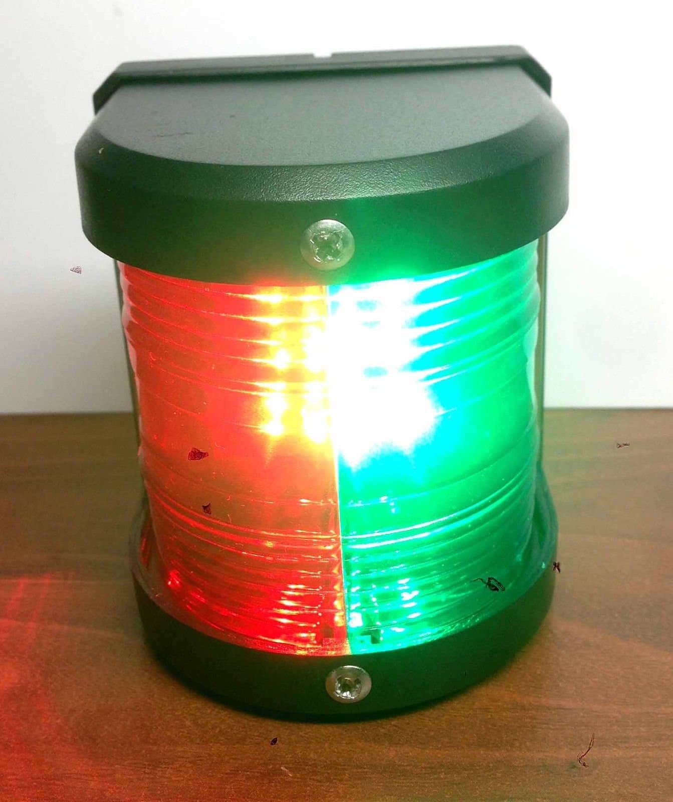 Boat Pontoon LED Navigation Light Black ABS Plastic Housing Boats Up to 12M Waterproof IP:66 Surface Mount 2NM (Combo Green and Red Bow)