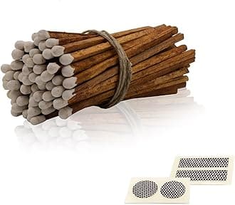 4" Inch Long Wooden Refill Matchsticks with Strike Stickers - Safety Matches Wholesale Bulk Loose by Chandler Studio (Brown Stem White Head, 100 Pieces)