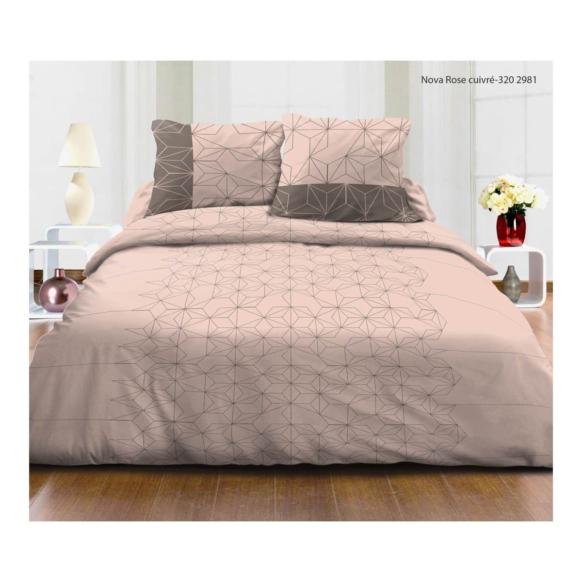 Nova 3 Piece Duvet Cover Set Rose