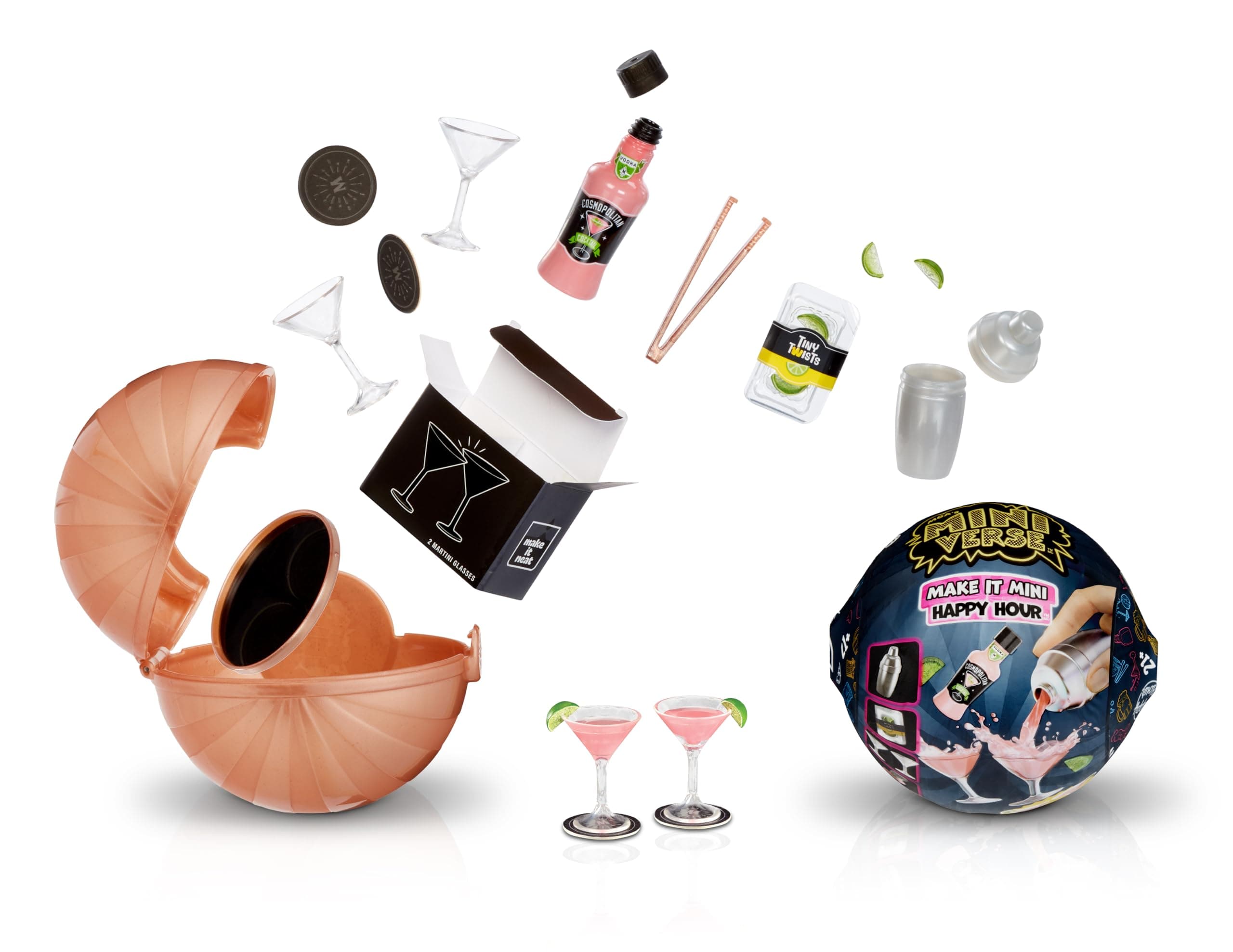 MGA's Miniverse Make It Mini Happy Hour - Mini Collectibles in Blind Packaging - DIY Replica Cocktails - NOT EDIBLE Resin Play - Collectibles for Adults and Collectors