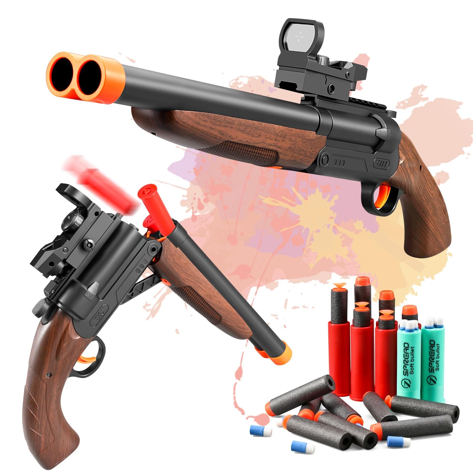 Soft Bullet Shotgun Toy Gun with Shell Ejecting, Scope and Bullets for Unisex Children 3+