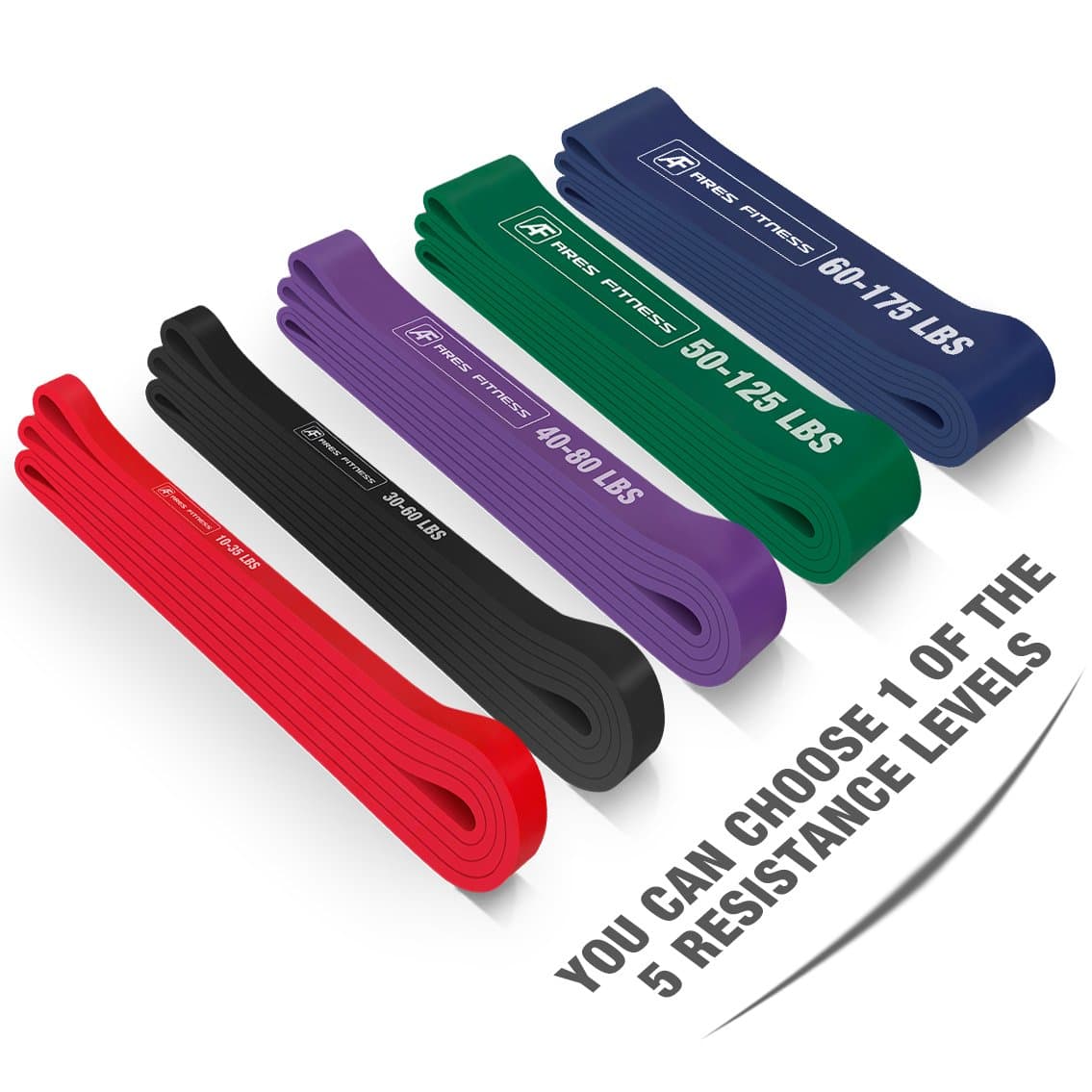 Pull Up Assist Bands, Heavy Duty Resistance Bands, Mobility and Powerlifting Band for Chin Up Exercise, Training Fitness, Workout, Crossfit, Pullup, Body Stretching, Legs and Butt (30-60lbs)