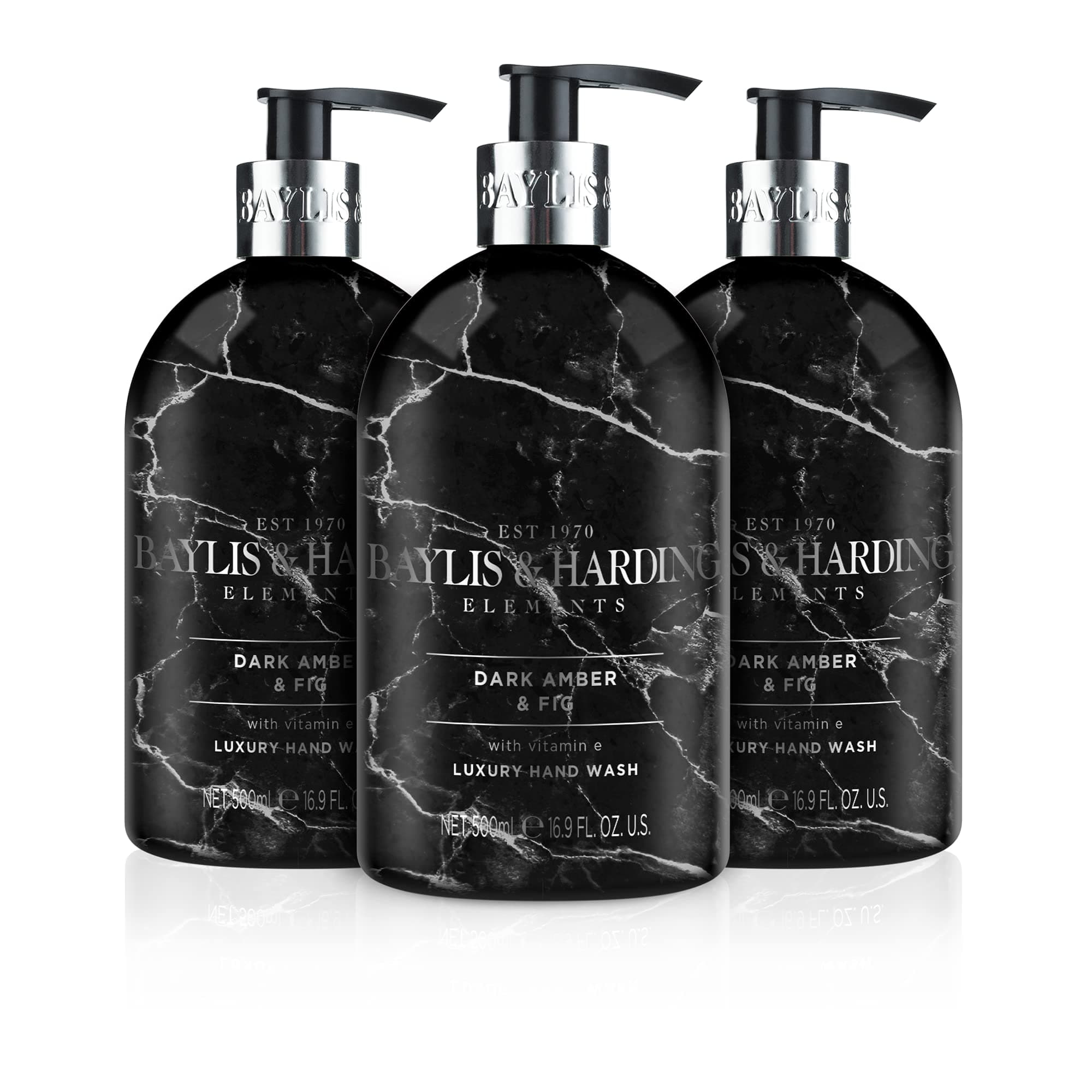 Baylis & Harding Dark Amber & Fig Elements Hand Wash, 500 ml (Pack of 1) - Vegan Friendly