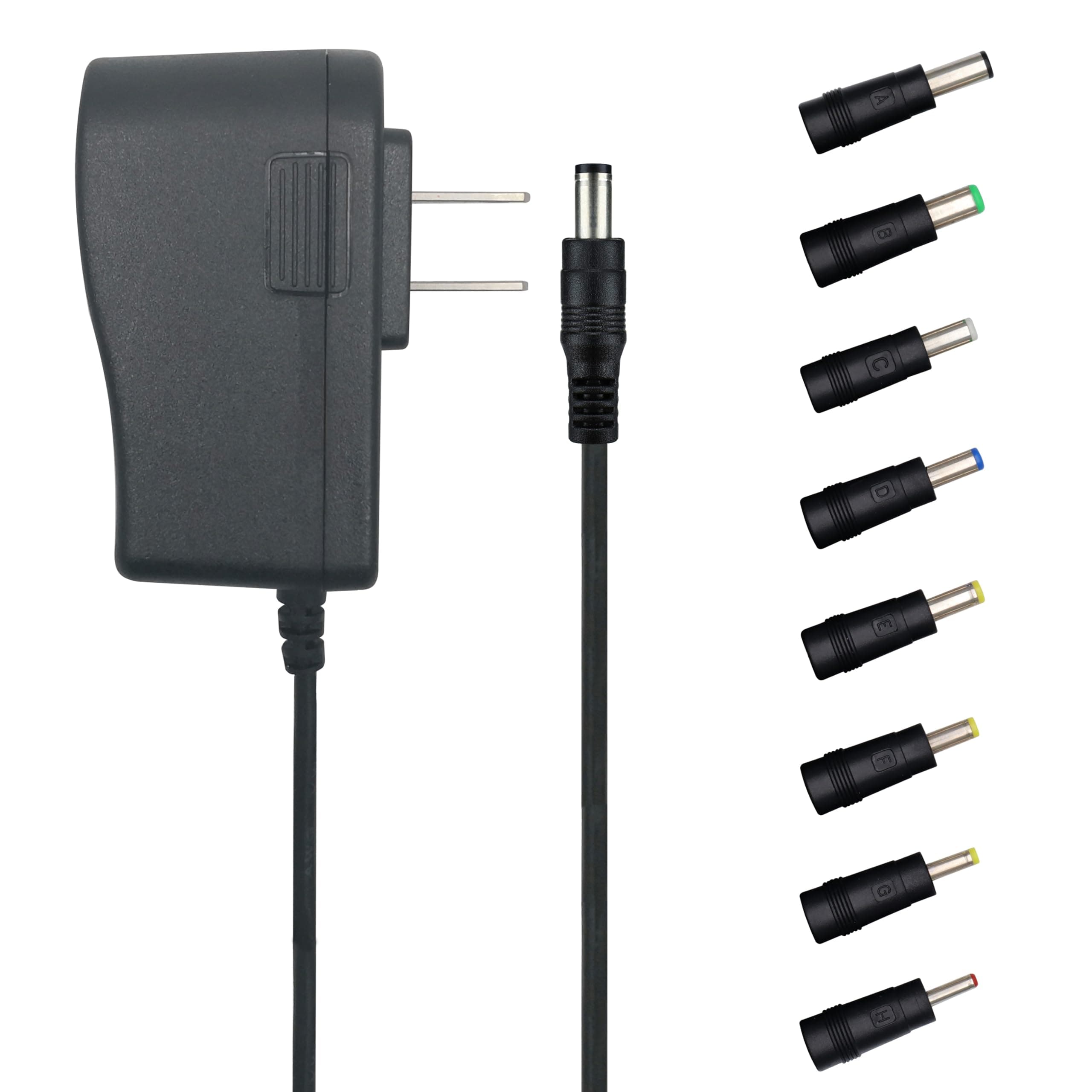 EIKS DC 5V 1A/1000mA Power Supply Adapter with Replacement 8 Plugs for USB Hub TV Box Camera Speaker