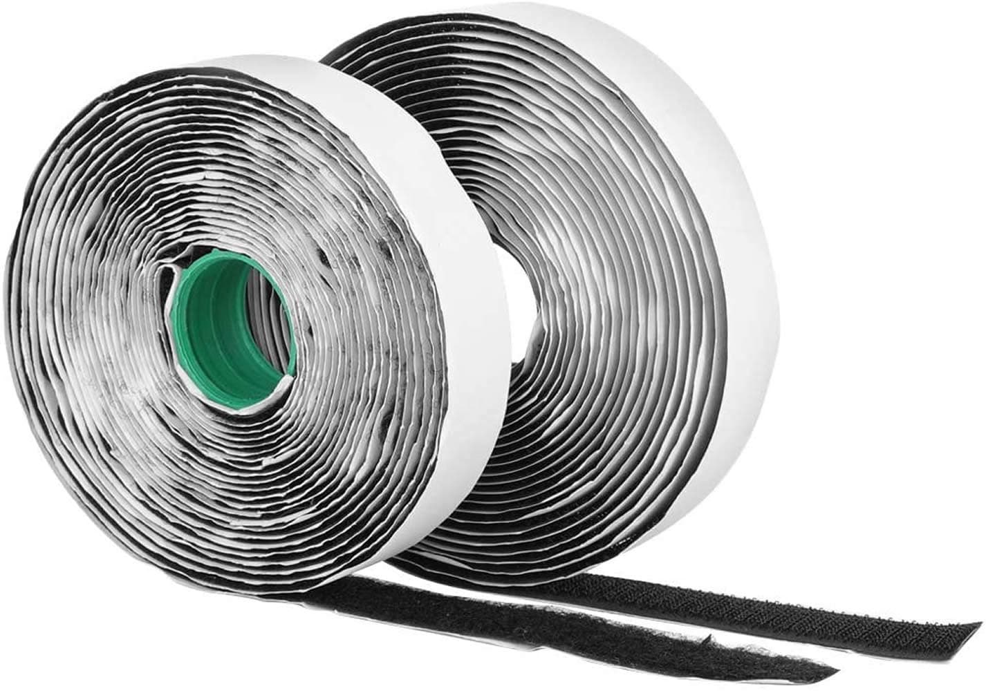 Adhesive Hook and Loop Tape, Heavy Duty Self Adhesive Sticky Hook Loop Tape Fastener Sticky Tape, Black, 20mm x 5m