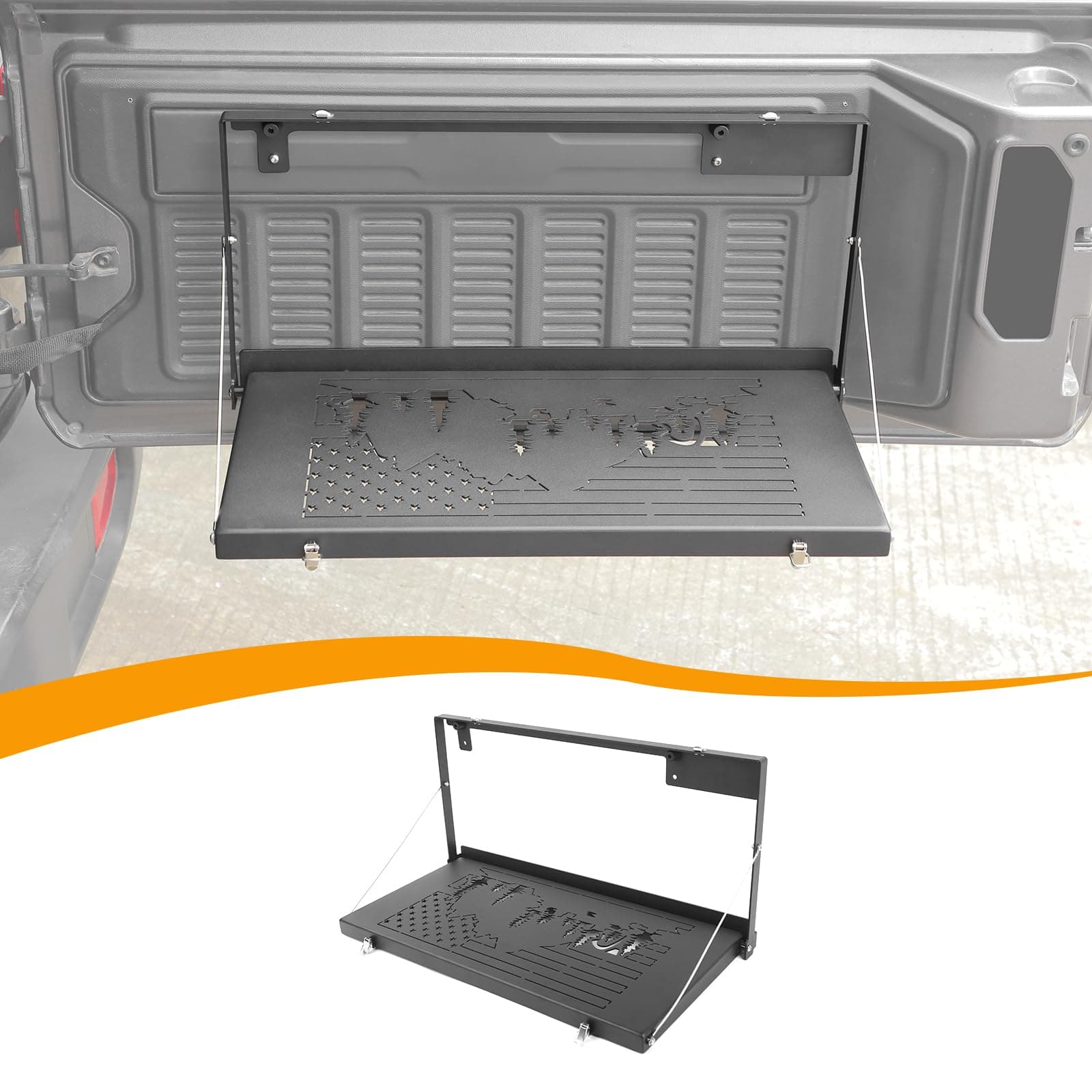 Hoolcar for JL Tailgate Table Compatible with Jeep Wrangler JL JLU 2018-2024 Rear Door Foldable Table Cargo Shelf Storage Rack, Support up to 75lb Storage Cargo Luggage Holder Carrier