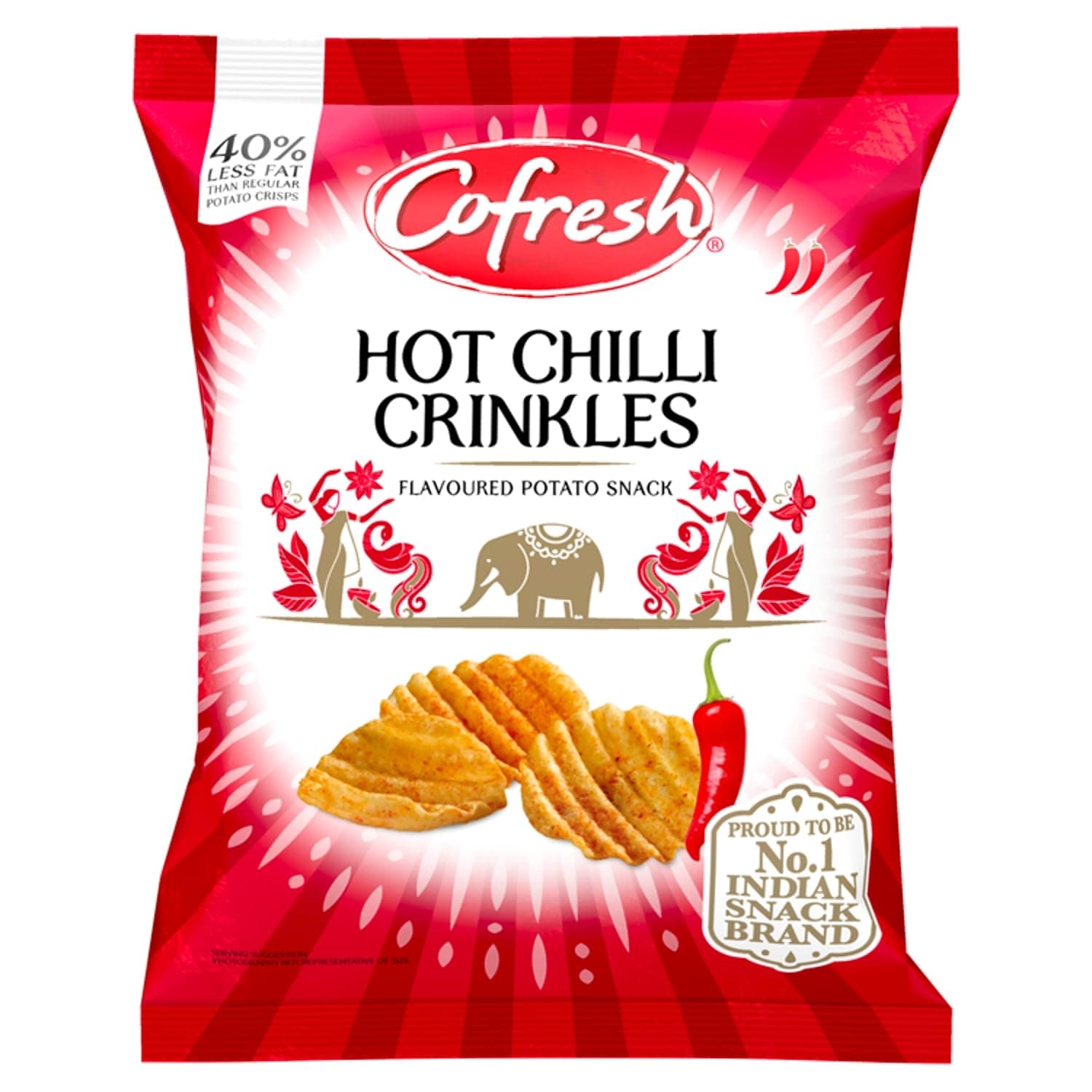 Potato Crinkles Hot Chilli, 80g