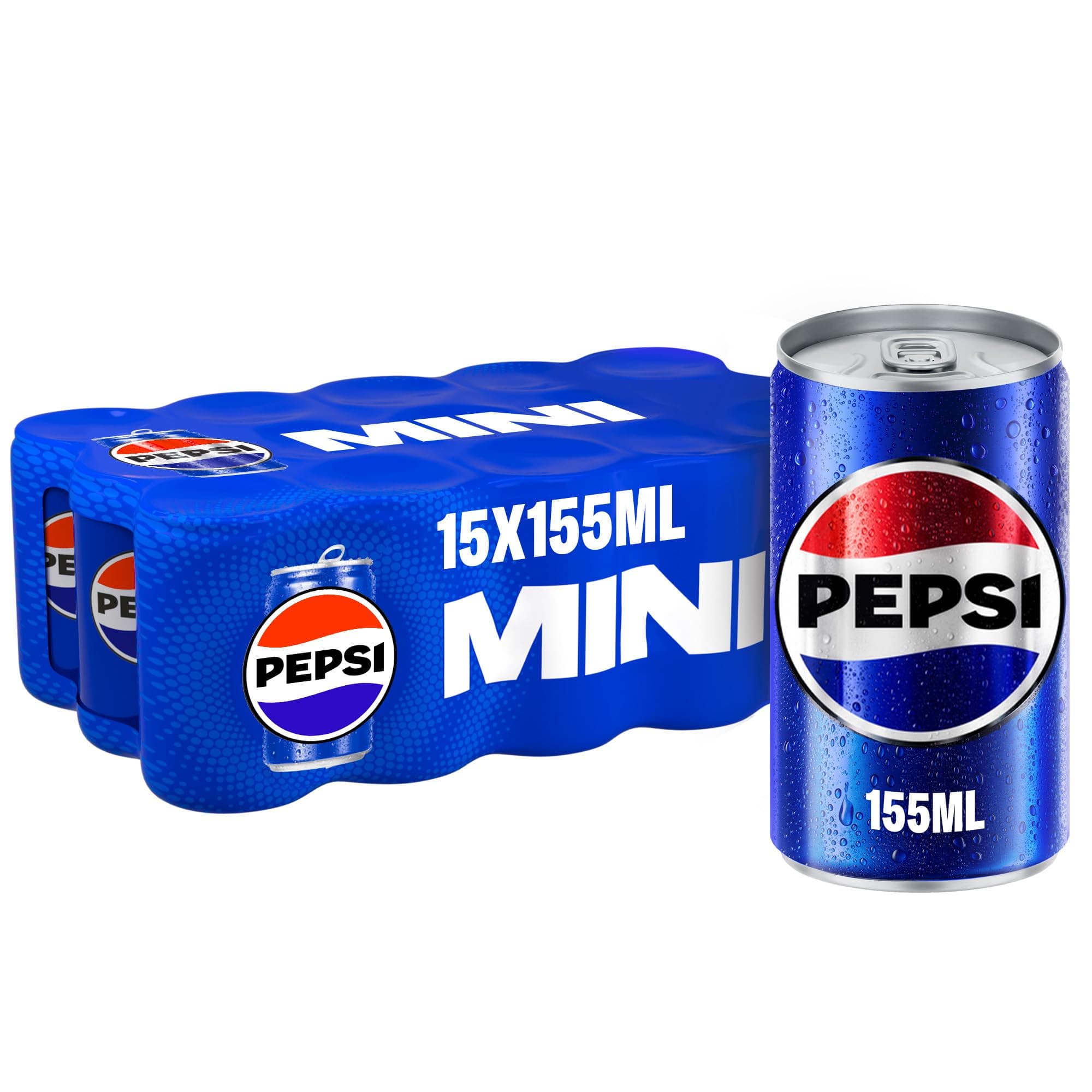 Pepsi, Carbonated Soft Drink, Mini Cans, 155 ml Pack Of 15