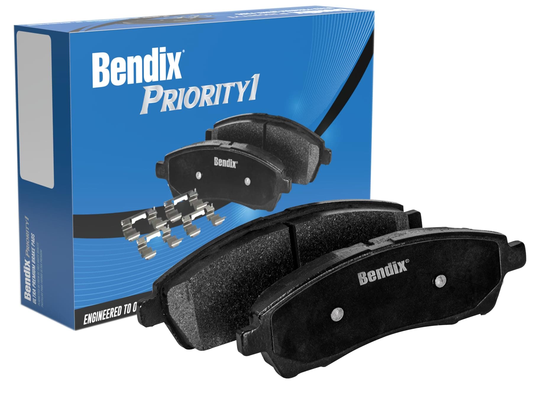 Bendix Premium Copper Free CFC1421 Ceramic Brake Pad (with Installation Hardware Front)