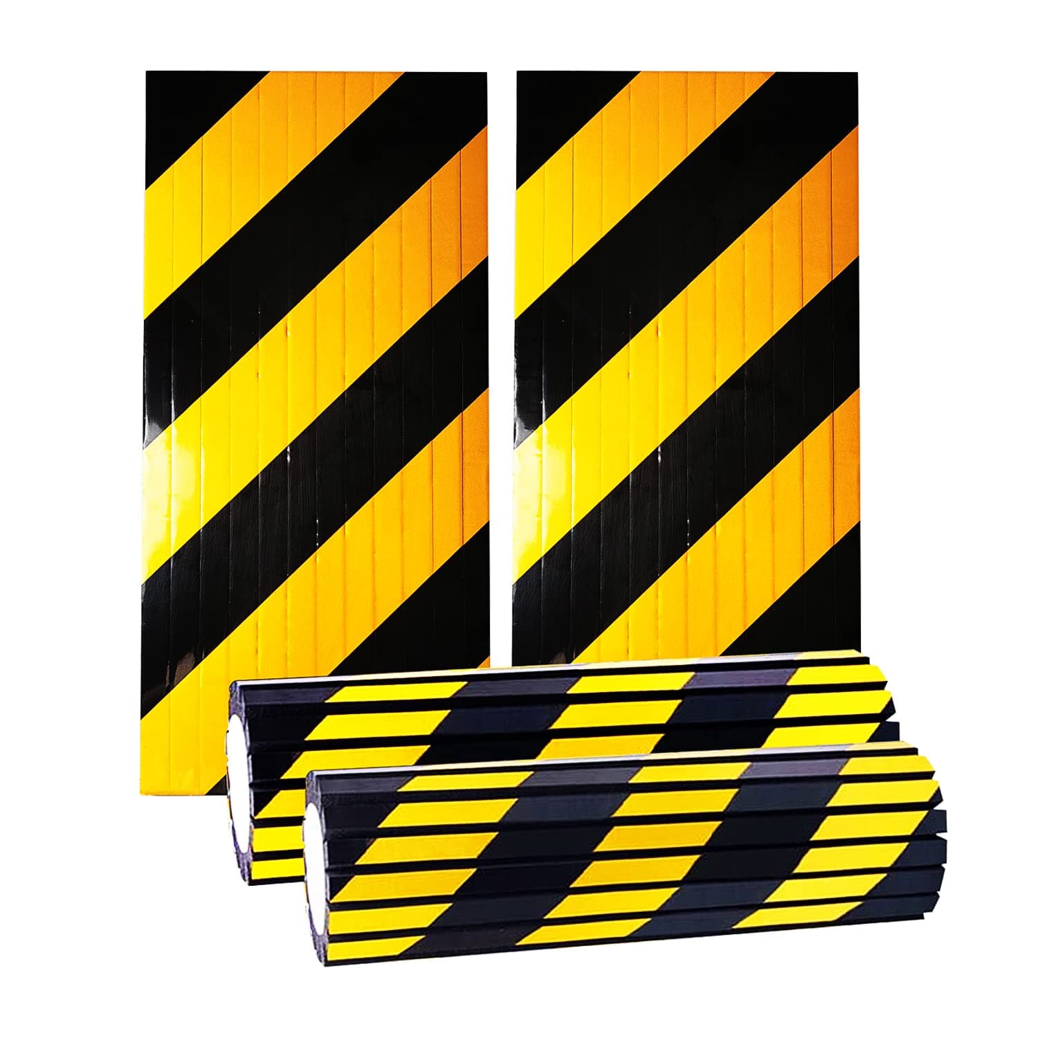 Garage SmithGWP06 Garage Wall Protector Foam Column Corner Guard for Parking Garages - Reflective Wall Edge Protector - Corner Edge and Bumper Guards (4-Pack, Black Yellow)