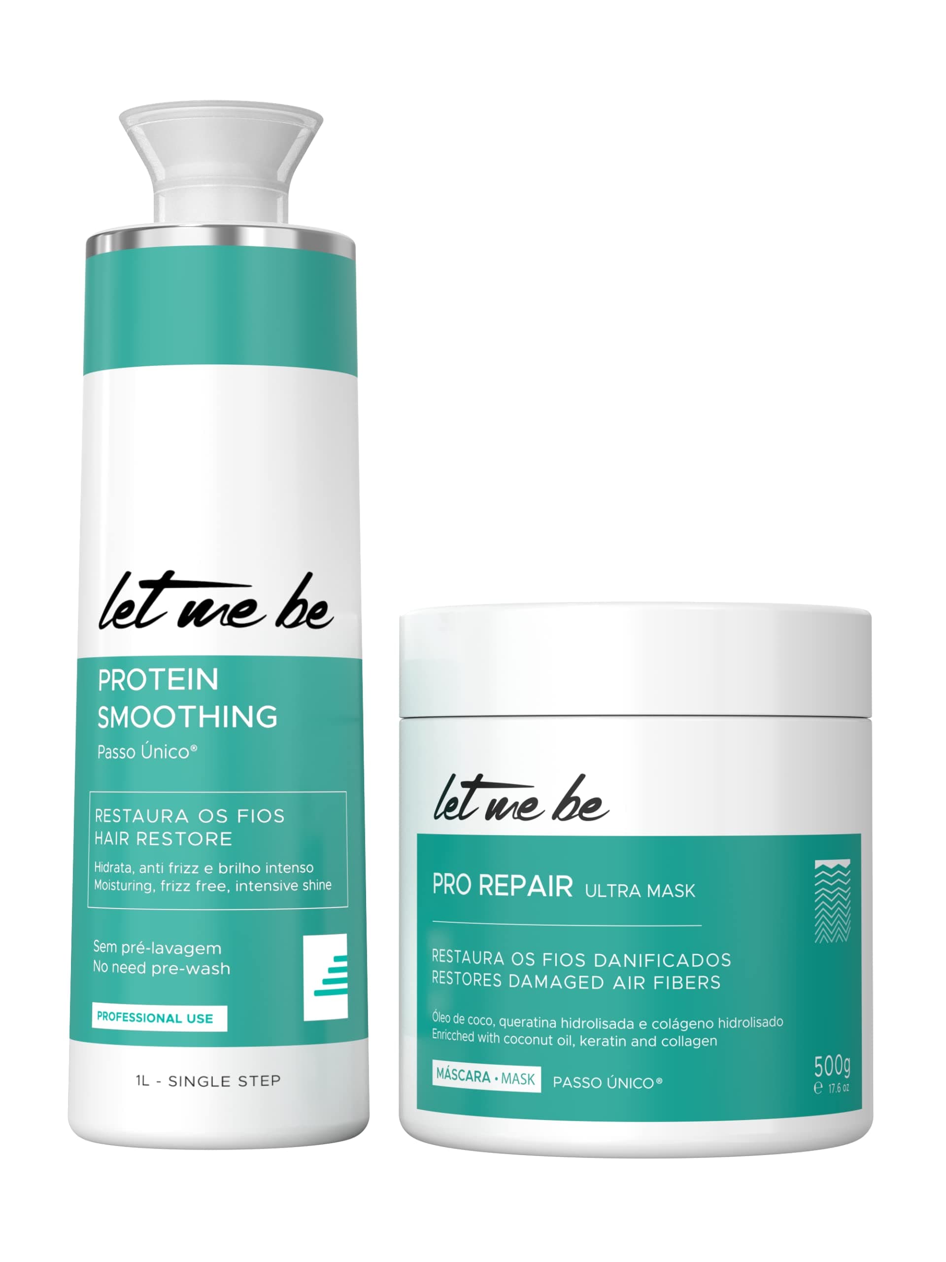 Smoothing Protein 1L/33.8fl.oz + Deep Repair Mask 500ml/16.90fl.oz Haircare Duo - Professional Strength Treatment and Mask