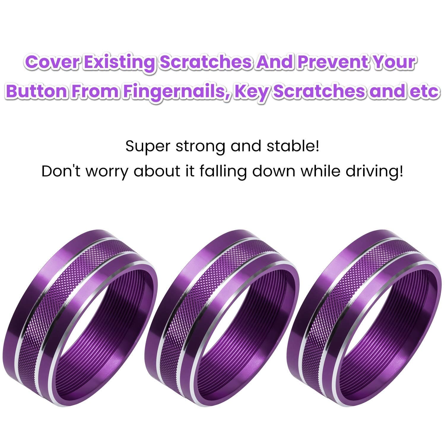 Audio Air Conditioning Button Cover Decoration Twist Switch Ring Trim For Jeep Wrangler JK JKU Patriot 2011-2018, Compass 11-16, Liberty 08-12, Dodge Challenger 08-14 Interior Accessories (Purple)