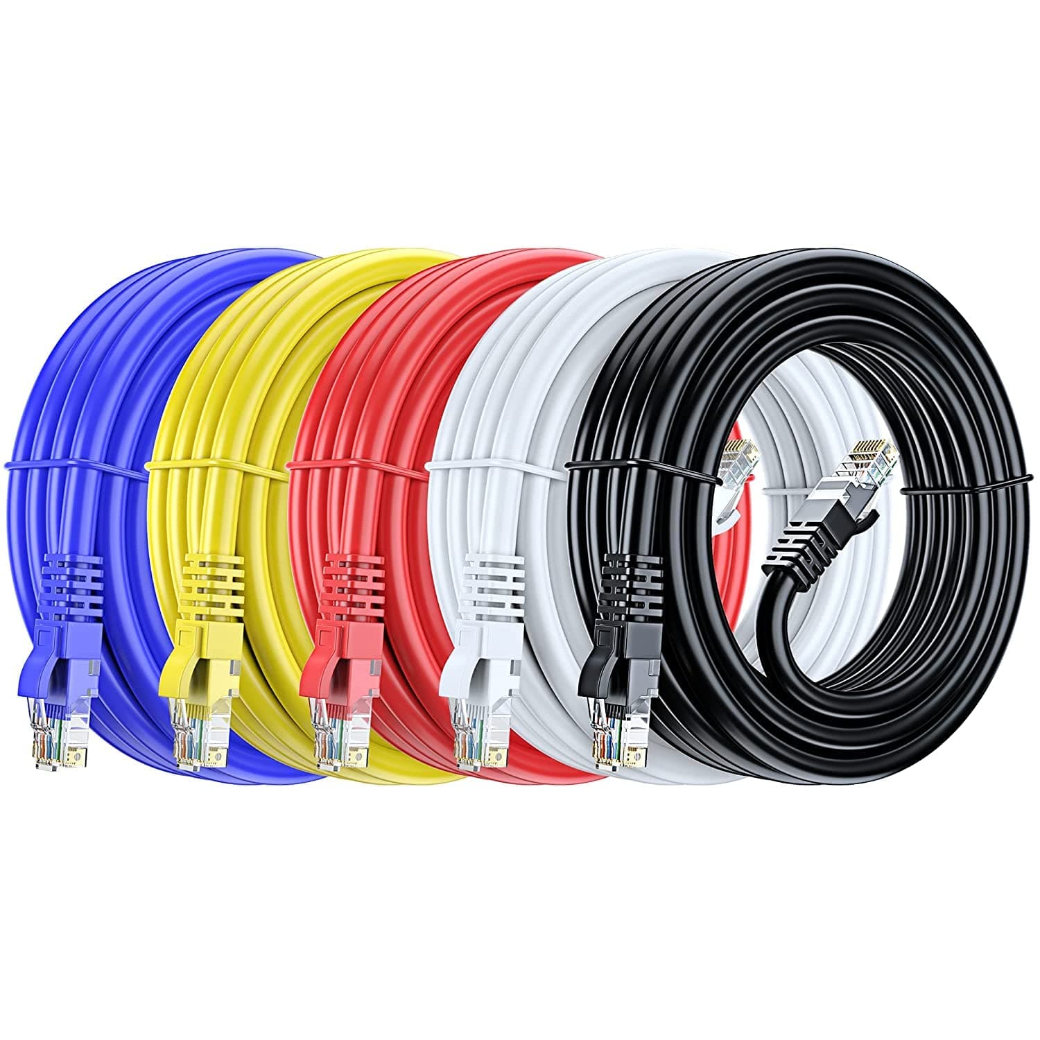 3 Meter 9.8 Feet Cat6 Ethernet Cable, Multicolour Pack 5, High-Speed 550MHZ/10 Gigabit Speed UTP LAN Cable, Network Cable Internet Cable RJ45 Cable LAN Wire, Patch Computer Cord Category 6