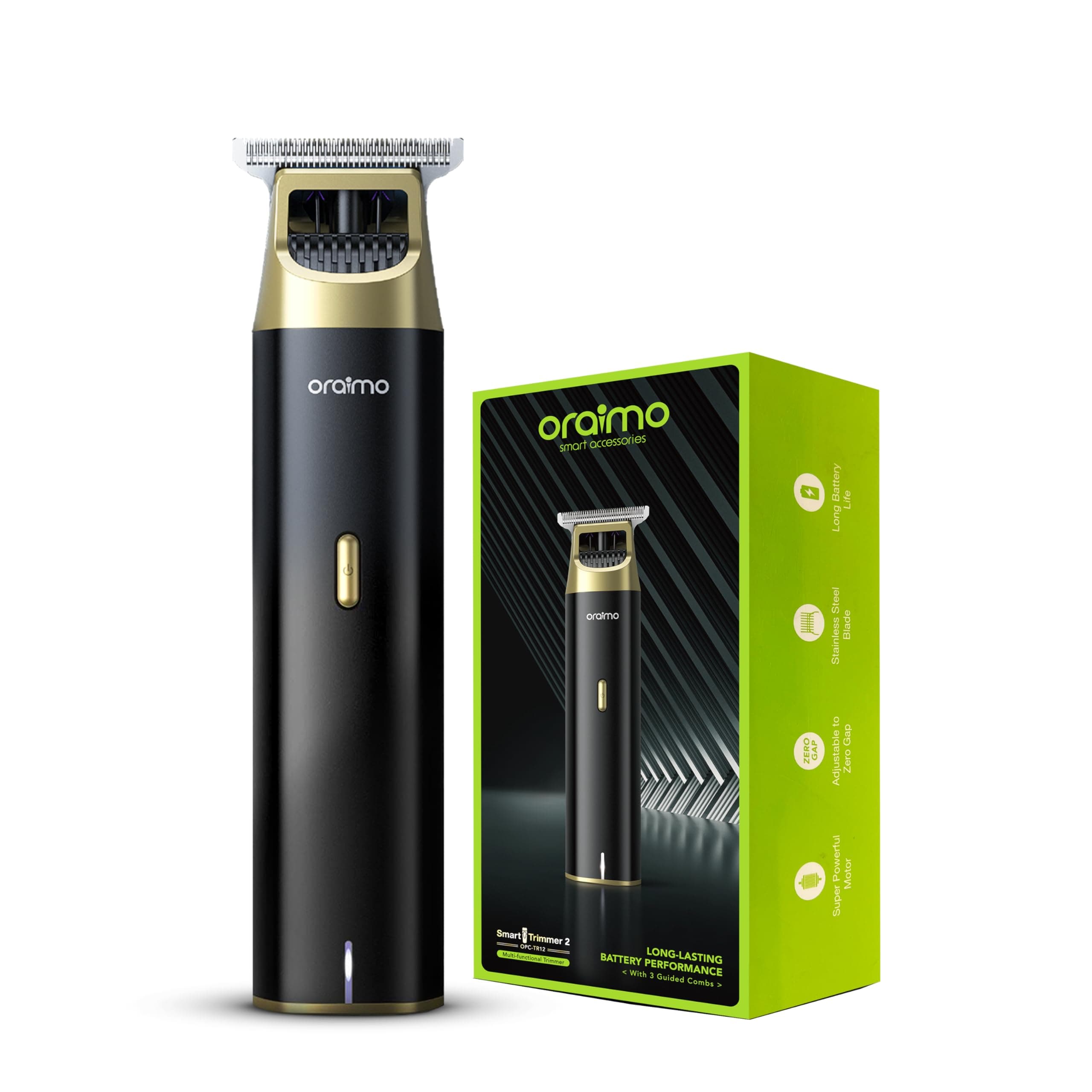 Oraimo BEARD & BODY Trimmer | 150MIN RUN TIME | Self-Sharpening Blades | Trav...