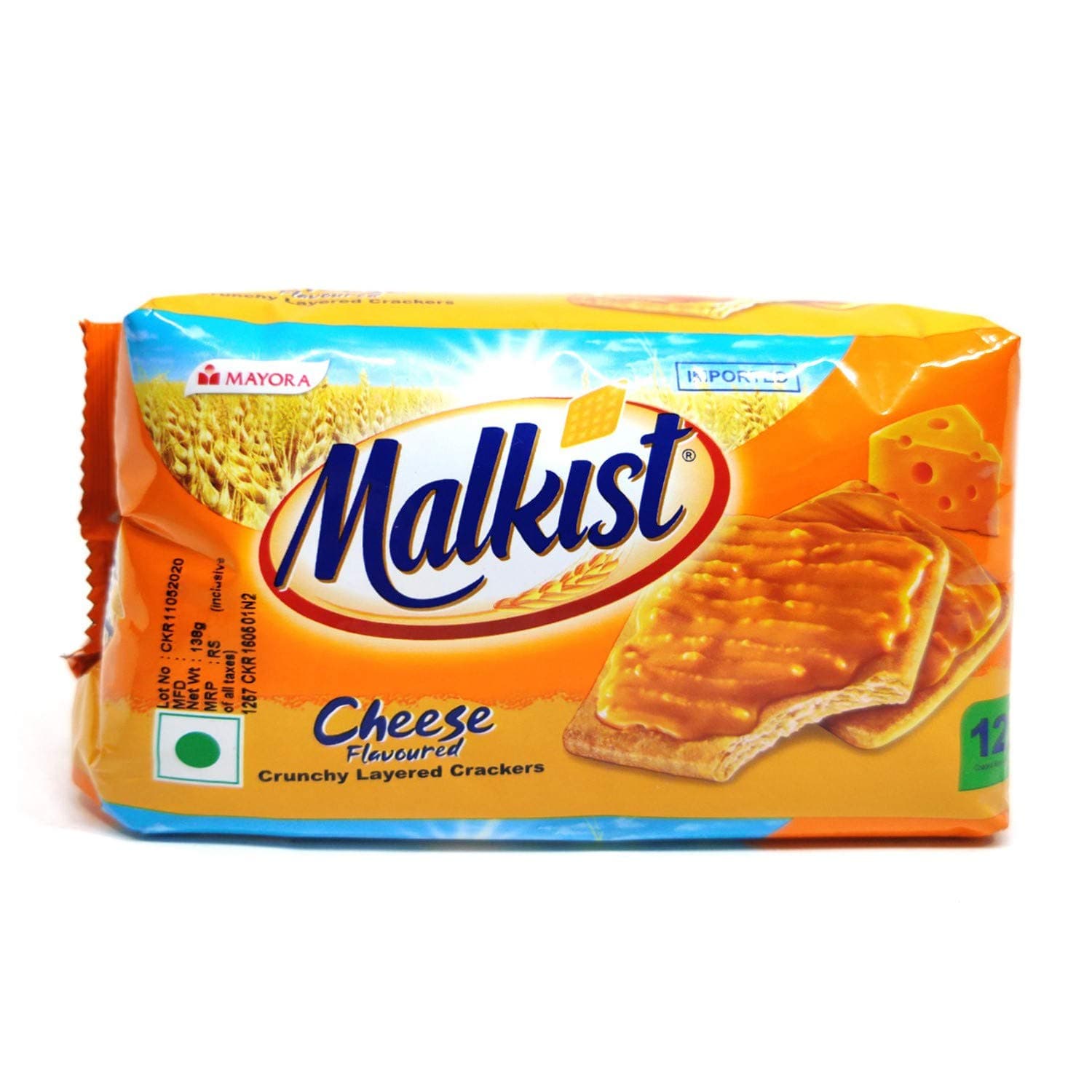 Malkist Crunchy Layer Crackers - Cheese, 138g