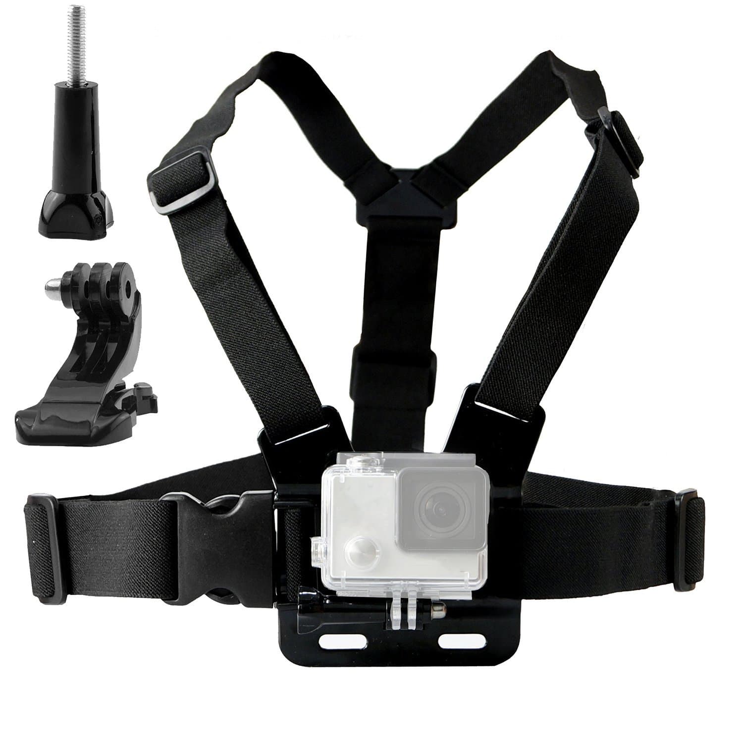 Chest Harness Mount Compatible with Gopro Hero 13 12 11 10 9 8/AKASO EK7000 Brave 4/ODDV/Hiicam/Icefox/Surfola/Camlance/WOLFANG Action Camera Accessories, Adjustable Chest Strap Mount with J Hook