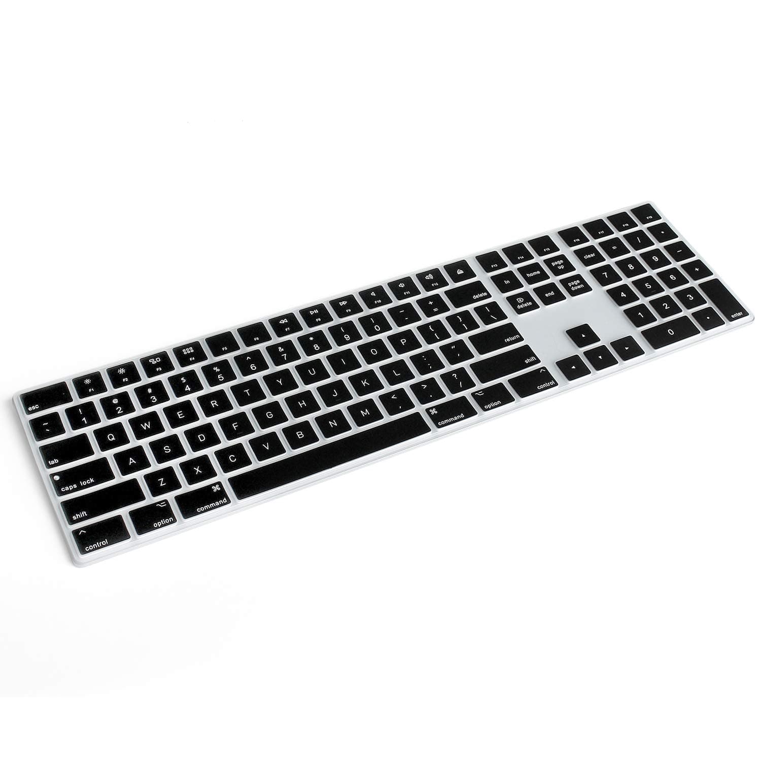 Masino Silicone Keyboard Cover for Apple Magic Keyboard with Numeric Keypad MQ052LL/A (A1843) US Layout Ultra Thin Protector Skin (for Magic Keyboard (MQ052LL/A), Black)