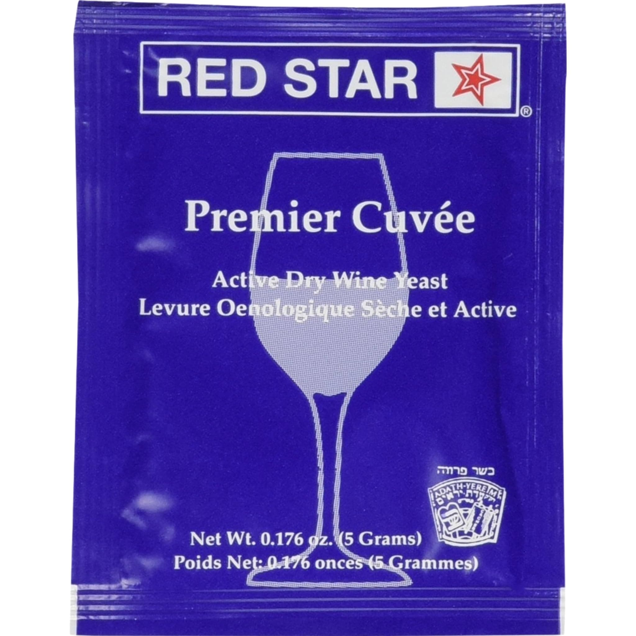 Red Star Premier Cuvee Wine Yeast (5 Pack) - Great for Making Wine Cider Mead Kombucha at Home - 5 g Sachets - Saccharomyces cerevisiae - Sold by CAPYBARA Distributors Inc.