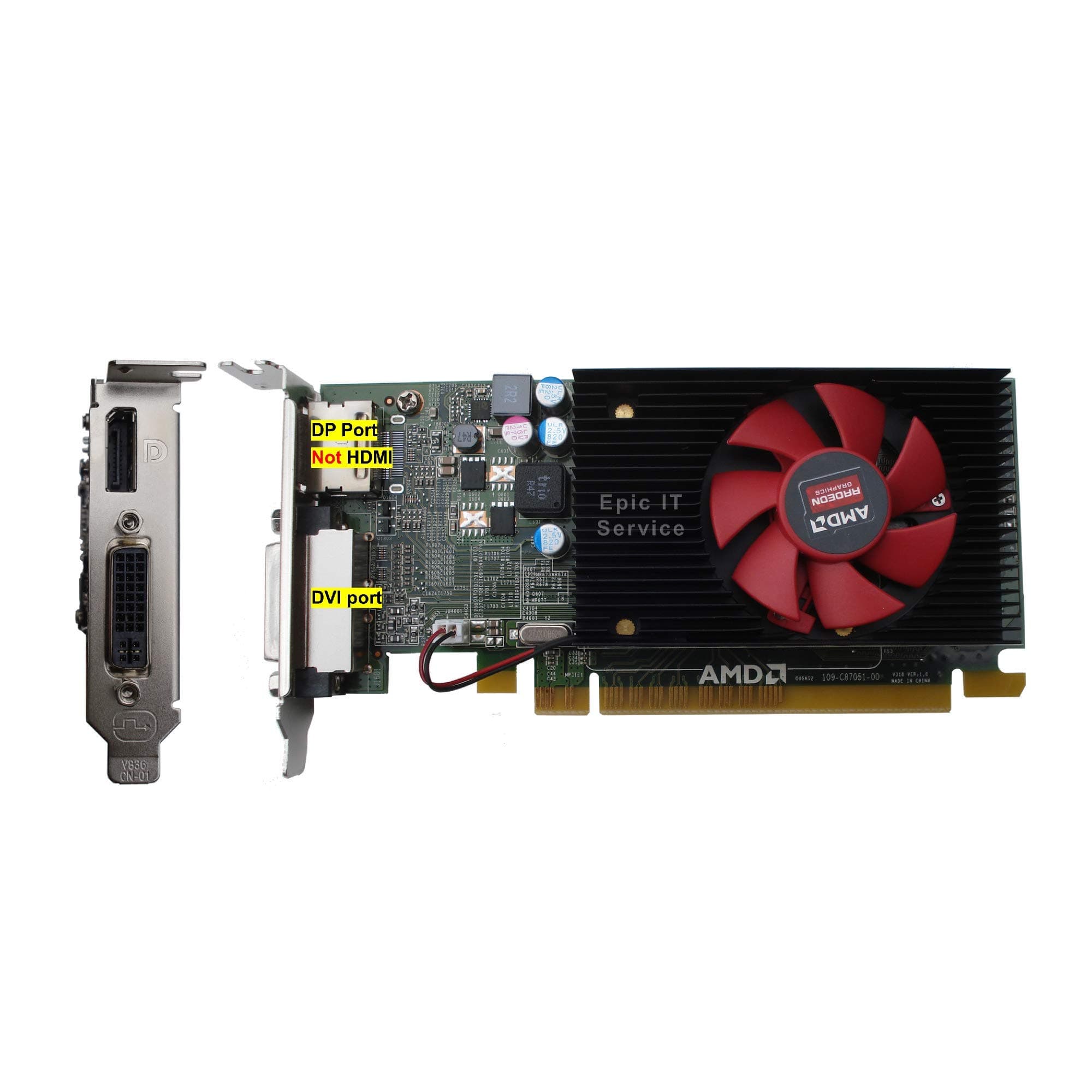AMD Radeon R5 340X 2GB GDDR3 with DP/DVI (half size bracket, for SFF computer only), supports 4K via DP connection, gaming