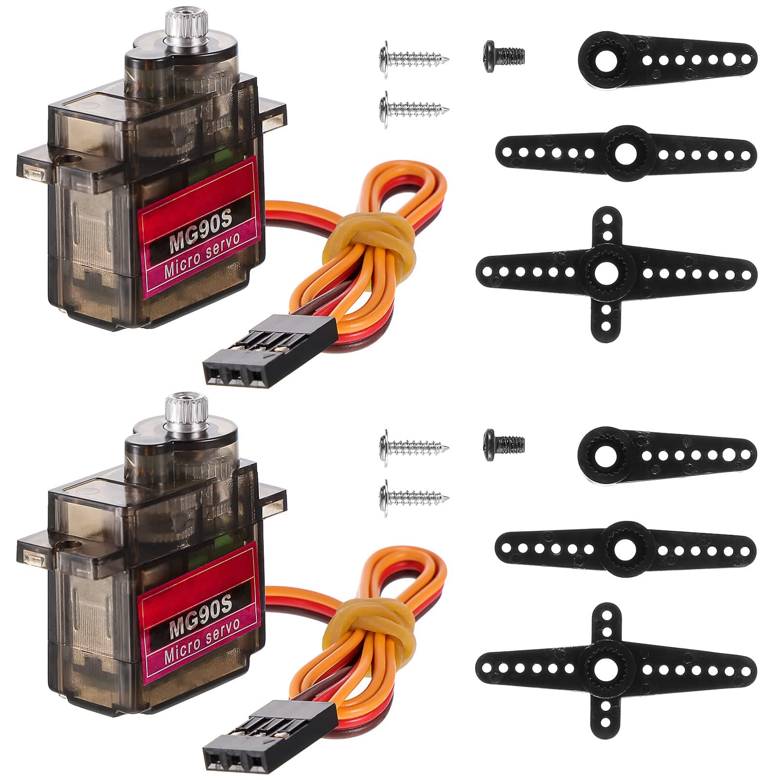 Moxweyeni RC Servos for Planes 2 Pieces Micro Servo Digital Mg90s Servo Aluminum Alloy Micro Servos Metal Gear for Smart Robot Car Helicopter Plane Boat Vehicle Models