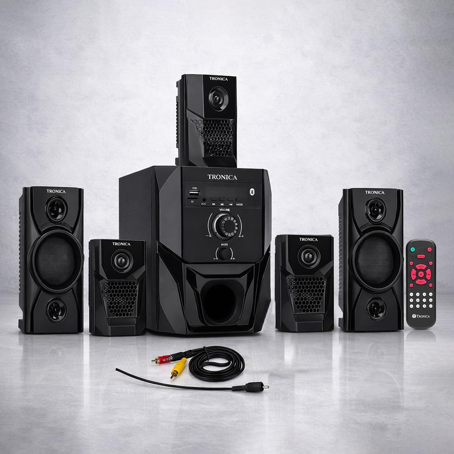 Super King 5.1 Bluetooth Home Theatre System | 40W Deep Bass Surround Sound Speakers | USB, SD Card, FM, AUX | Multimedia Speaker System for TV, Laptop & Smartphone with Remote