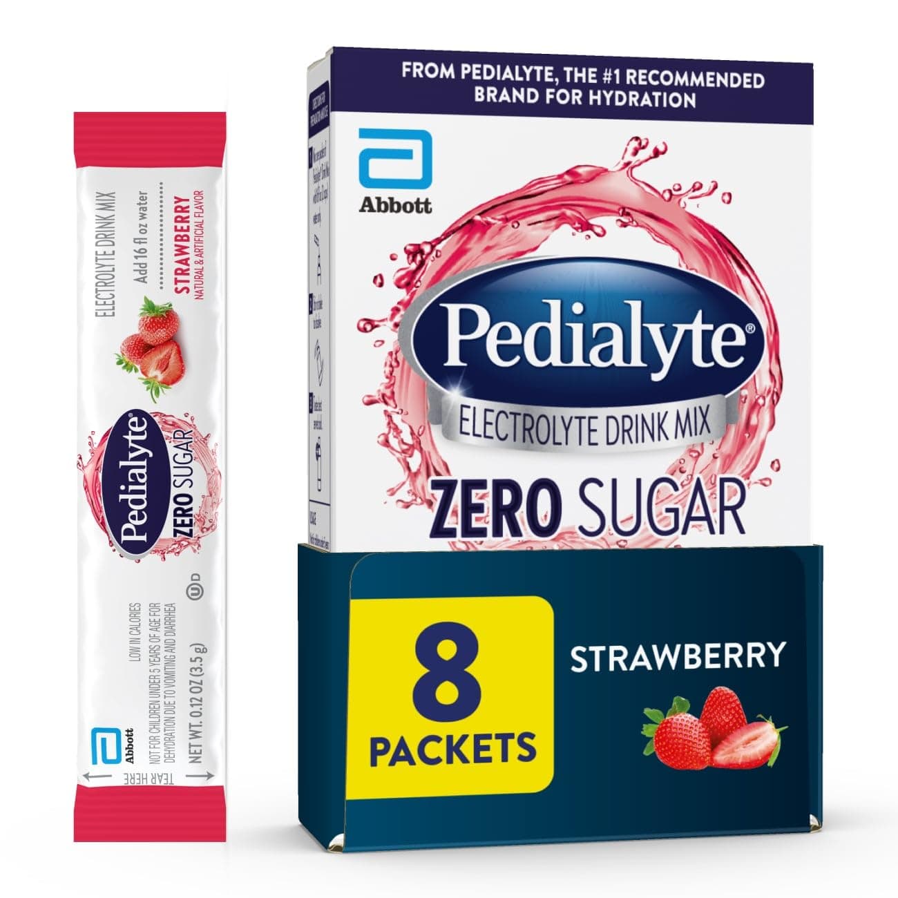 Electrolyte Drink Mix With Zero Sugar | Hydration With Key Electrolytes | Great Hydration Low in Calories | Strawberry, 8 Powder Packets