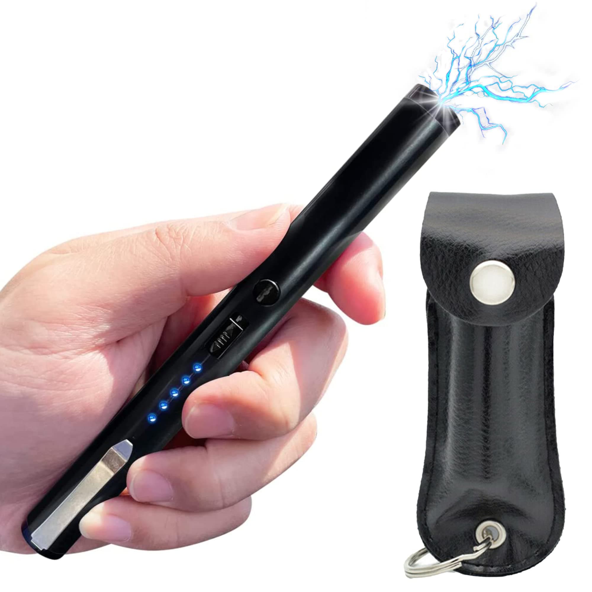 FIGHTSENSE Pen self Defense Pepper Spray Combo Pack for Men and Women self-Defense Device, USB Rechargeable Battery Life Indicator