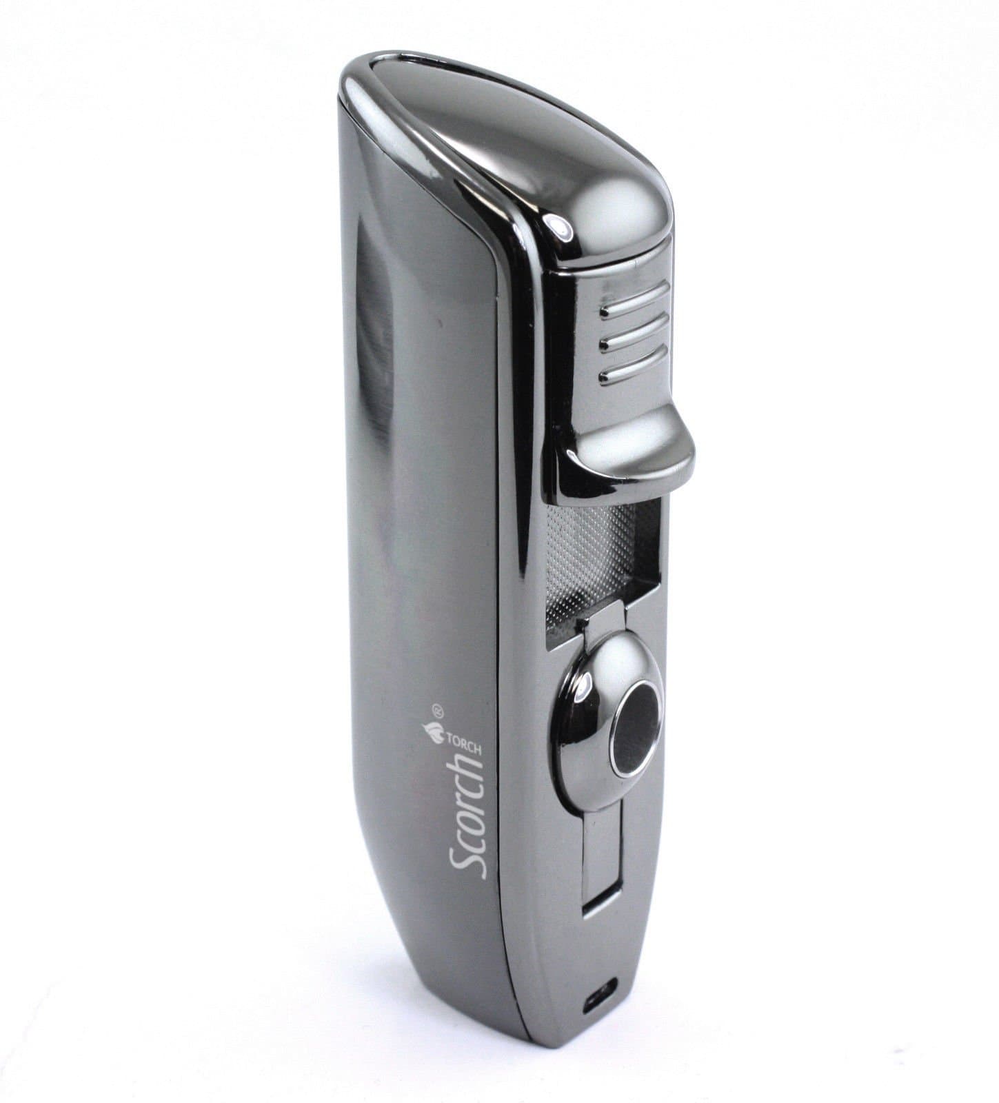 Triple Jet Flame Emissary Easy Slide Switch Butane Torch Cigarette Cigar Lighter with Cigar Punch Cutter Tool
