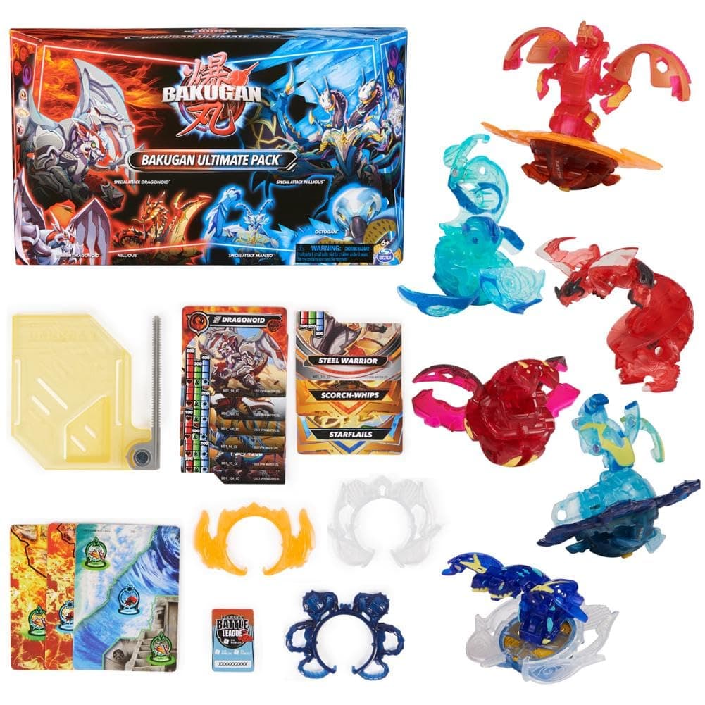 Ultimate 6-Pack, Special Attack Dragonoids, Nillious, Mantid and Octogan, Customisable Spinning Action Figures, Kids’ Toys for Boys and Girls 6 and up