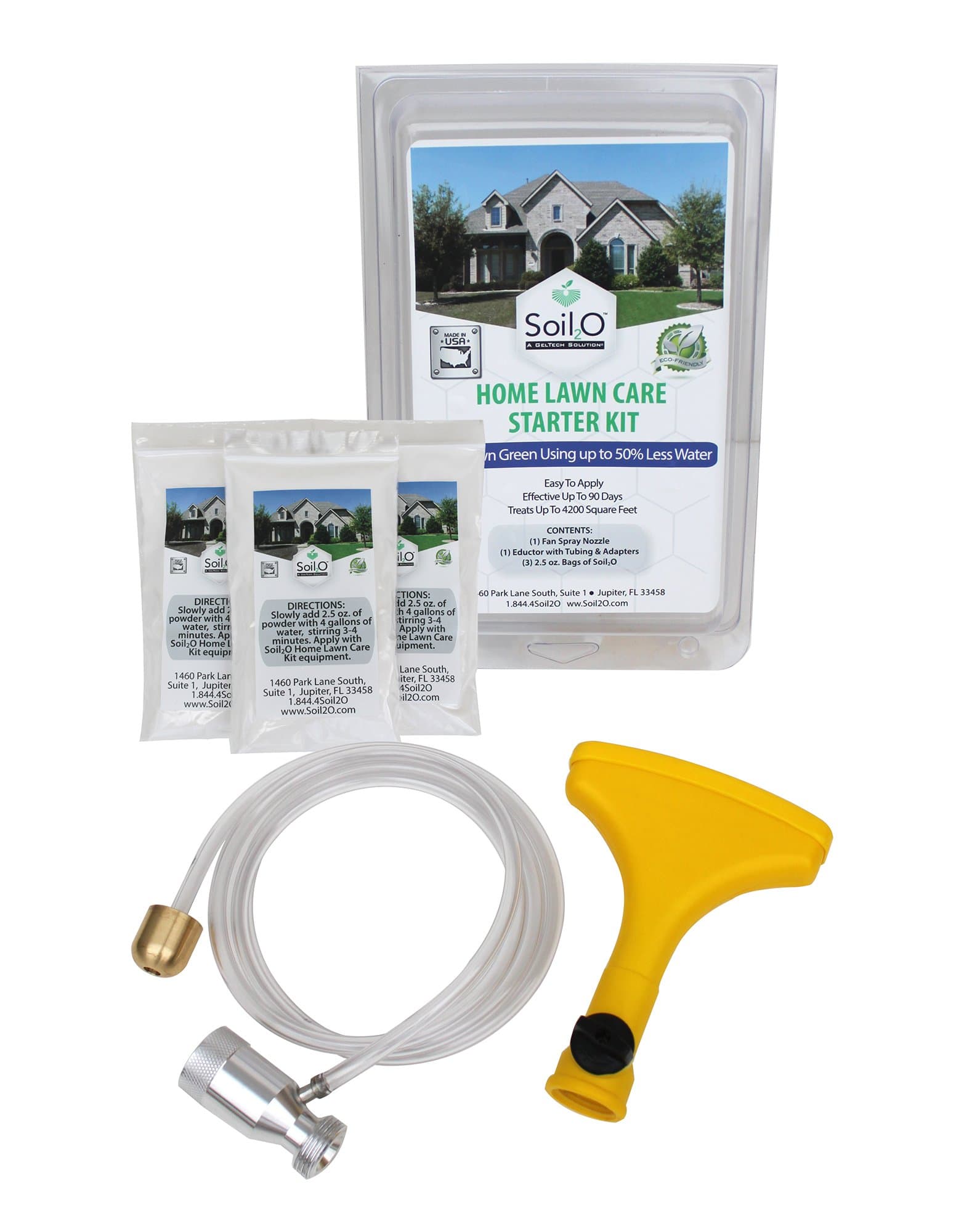 Soil2O Home Lawn Care Starter Kit - Keep Lawn Green Using Up to 50% Less Water