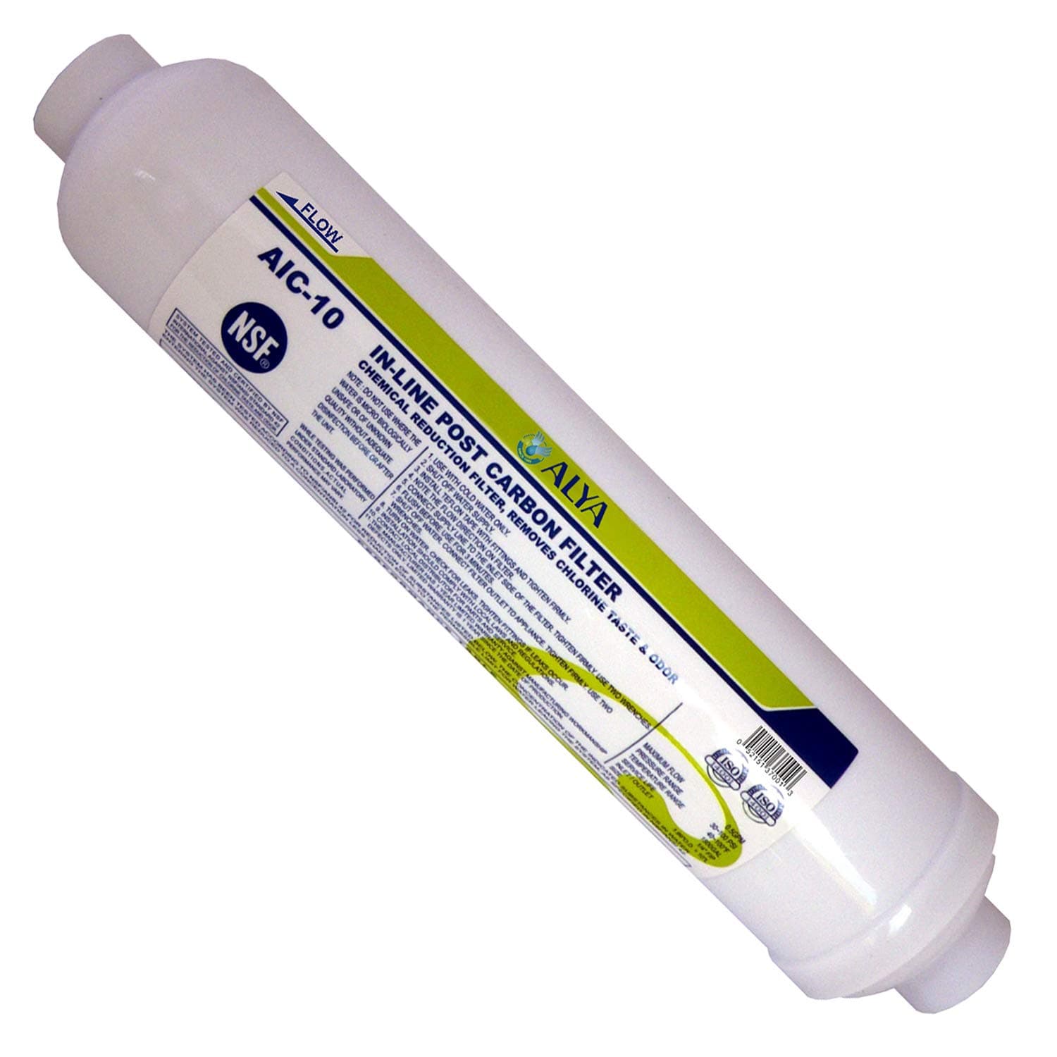 LASCO 37-1821 Ice Maker Inline Filter with 1/4-Inch Compression Connection, 2-Inch x 10-Inch, White