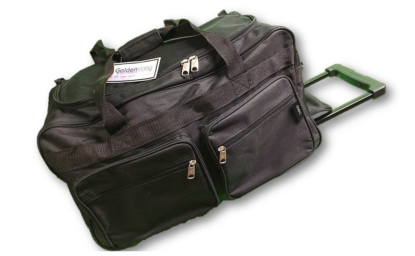 22" Rolling Black Duffle Bag by Goldenwing