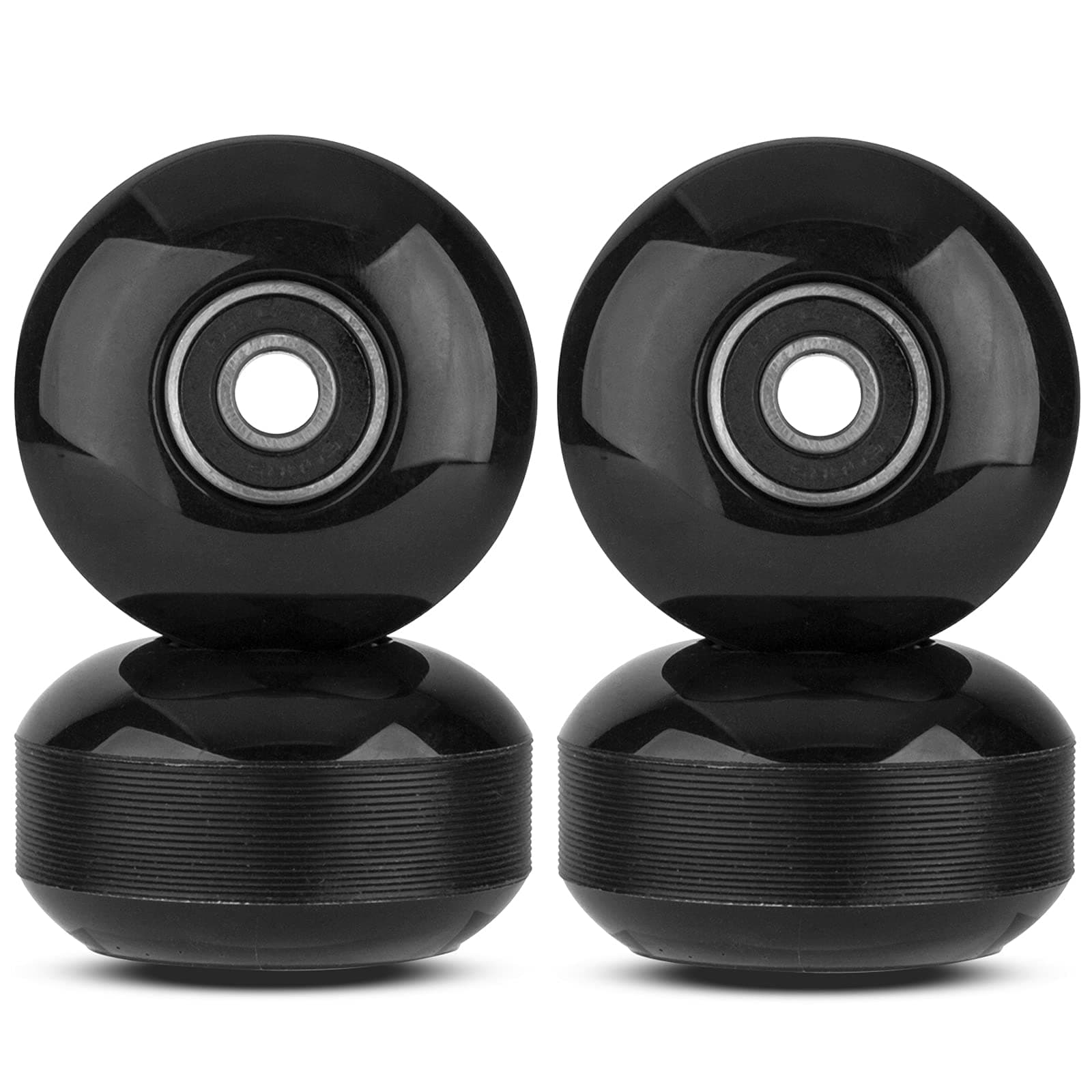 NONMON Skateboard Wheels 52mm 95A with ABEC-9 Bearings, Pack of 4, Solid Black