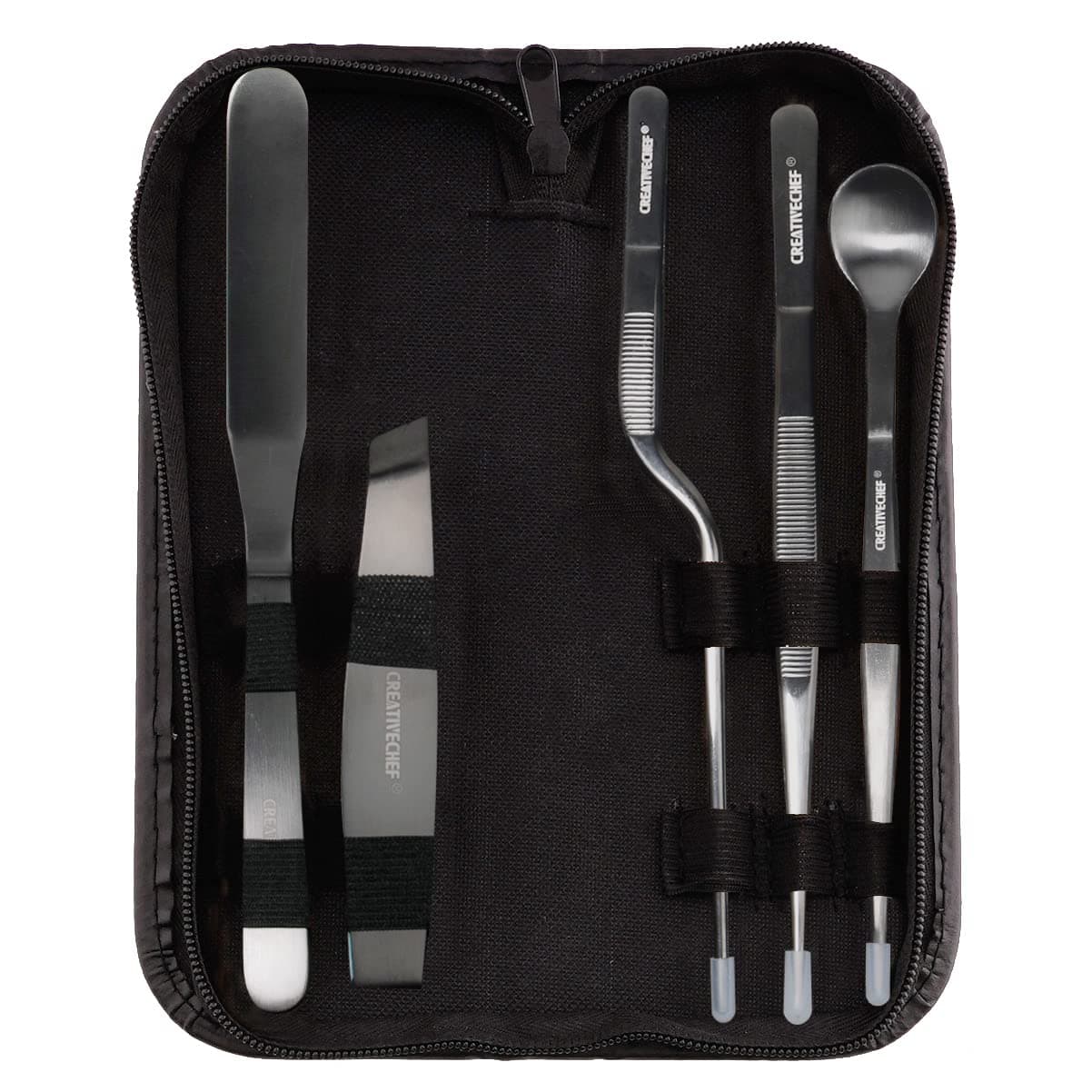 CREATIVECHEF Professional Chef Plating Kit,Culinary Plating Set , 5 Piece, Black, Stainless Steel