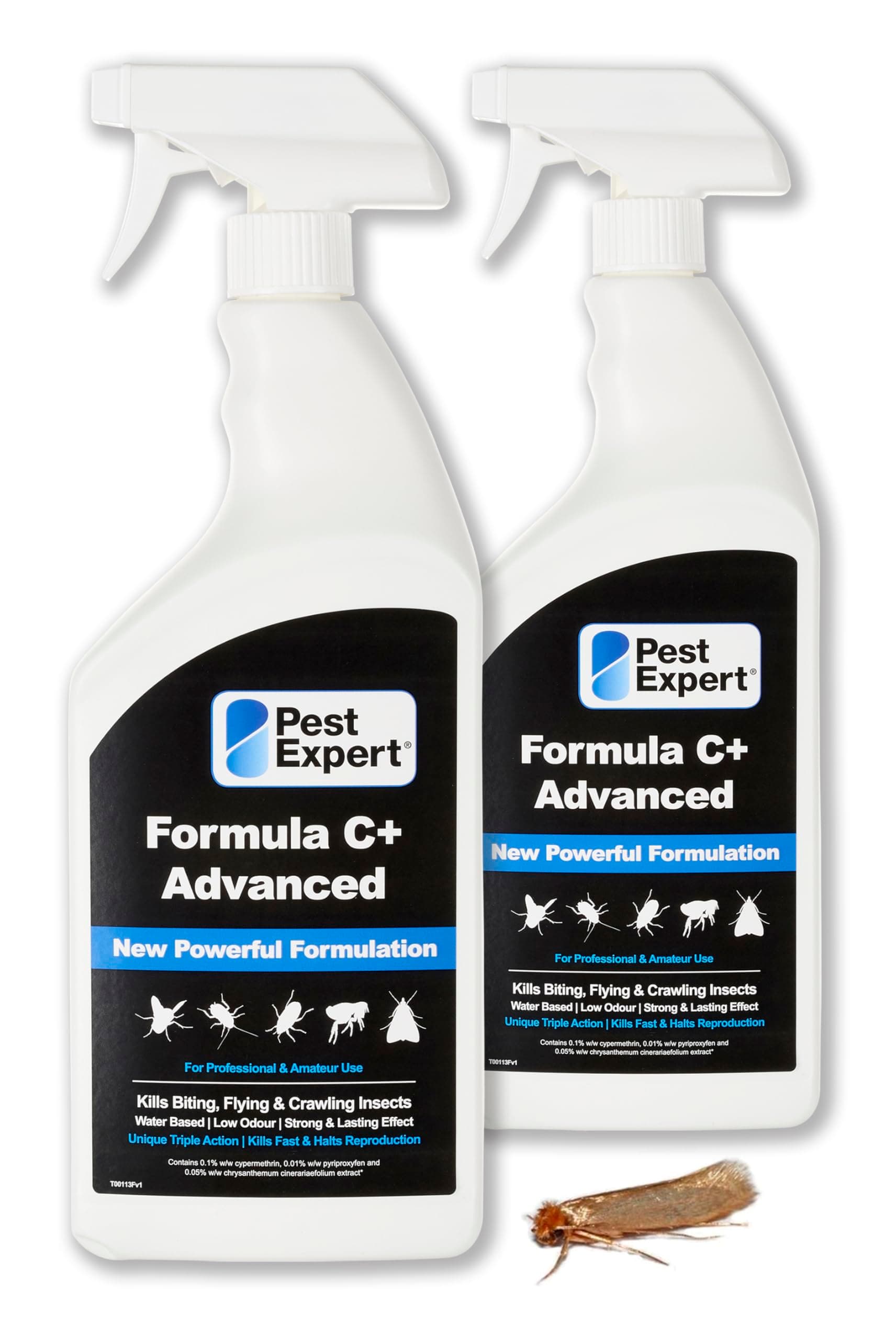 Pest Expert Carpet Moth Killer Spray 2 x 1ltr - Formula 'C+' Advanced Fast Acting Carpet & Clothes Moth Killer Treatment – Professional Strength Insect Killer for Carpets & Wardrobes