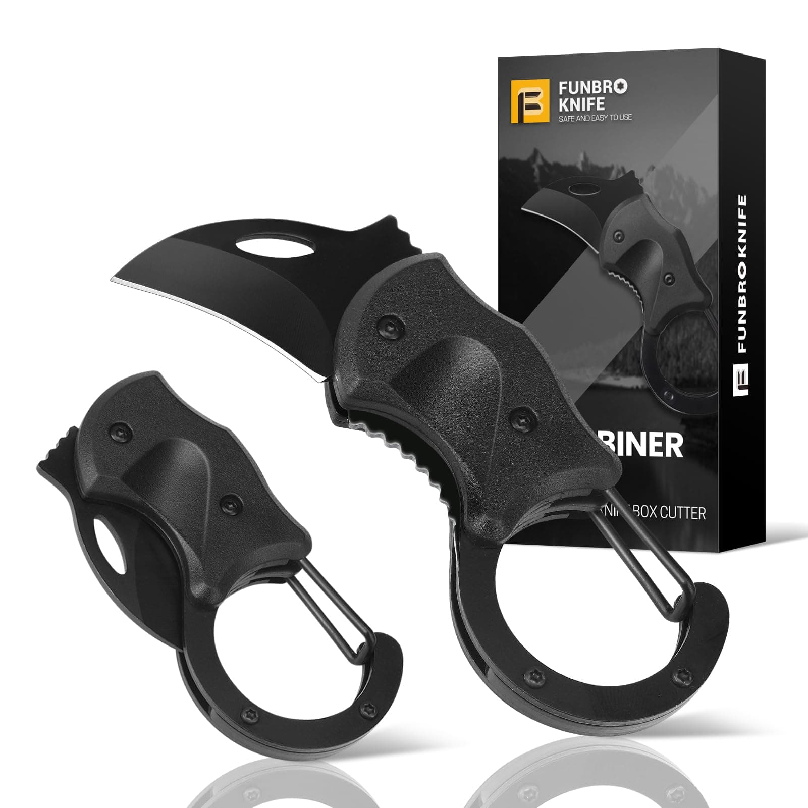 FUNBRO Small Pocket Knife Gift for Men, Keychain Box Cutter with 1.34inch Blade, Mini Folding Knives EDC Gadgets for Everyday Carry, Stocking Stuffers Gift for Adults Men Him