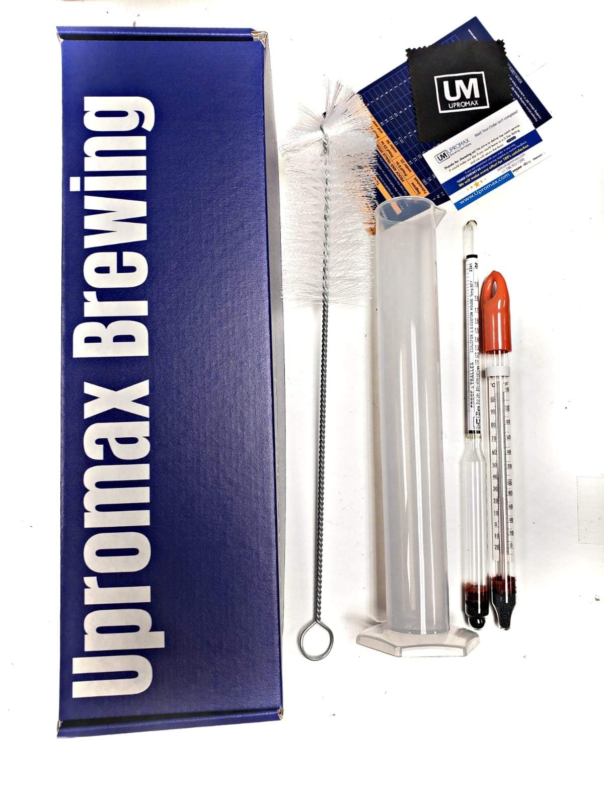 Upromax Hydrometer Alcohol Meter Test Kit: Distilled Alcohol 0-200 Proof Deluxe Set Traceable Alcoholmeter with Glass Jar for Proofing Distilled Spirits