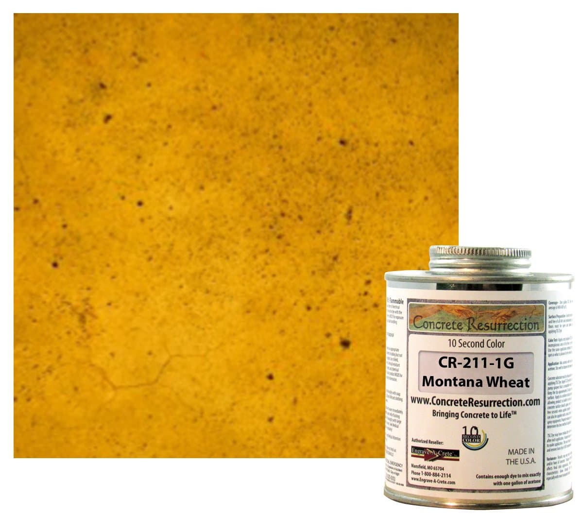 Ten Second Color (TSC) Concrete Dye Concentrate Makes 1 Gallon (Montana Wheat) Professional Grade and Easy to use. Brilliant Bold Colors. Semi-Transparent Cement Dye. Dries in Seconds (Montana Wheat)