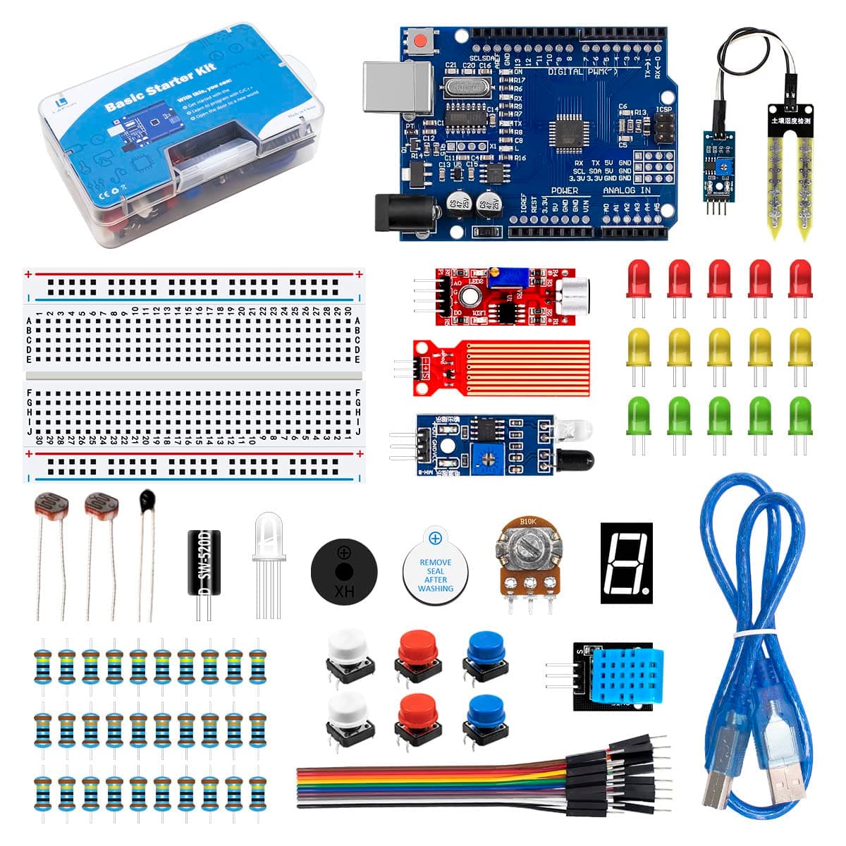 LAFVIN Basic Starter Kit with R3 CH340,Breadboard + Retail Box Compatible with Arduino IDE